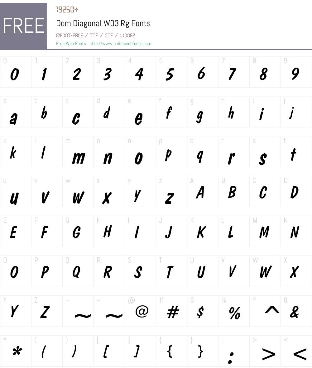 Dom Diagonal Font Screenshots