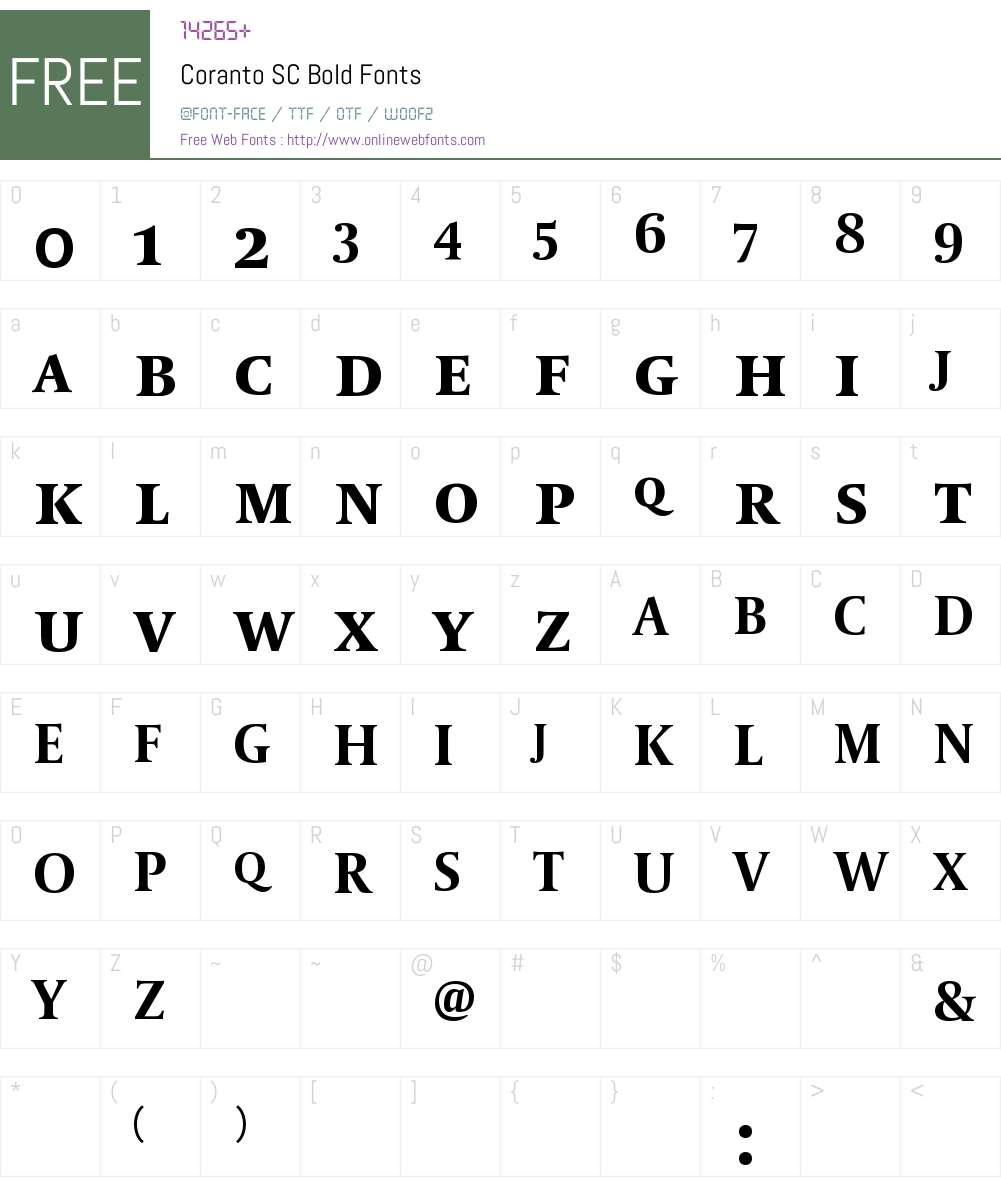 Coranto SC Font Screenshots