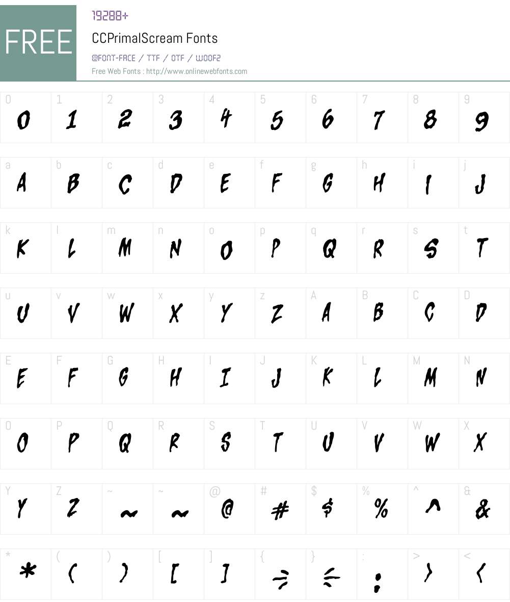 CCPrimalScream Font Screenshots