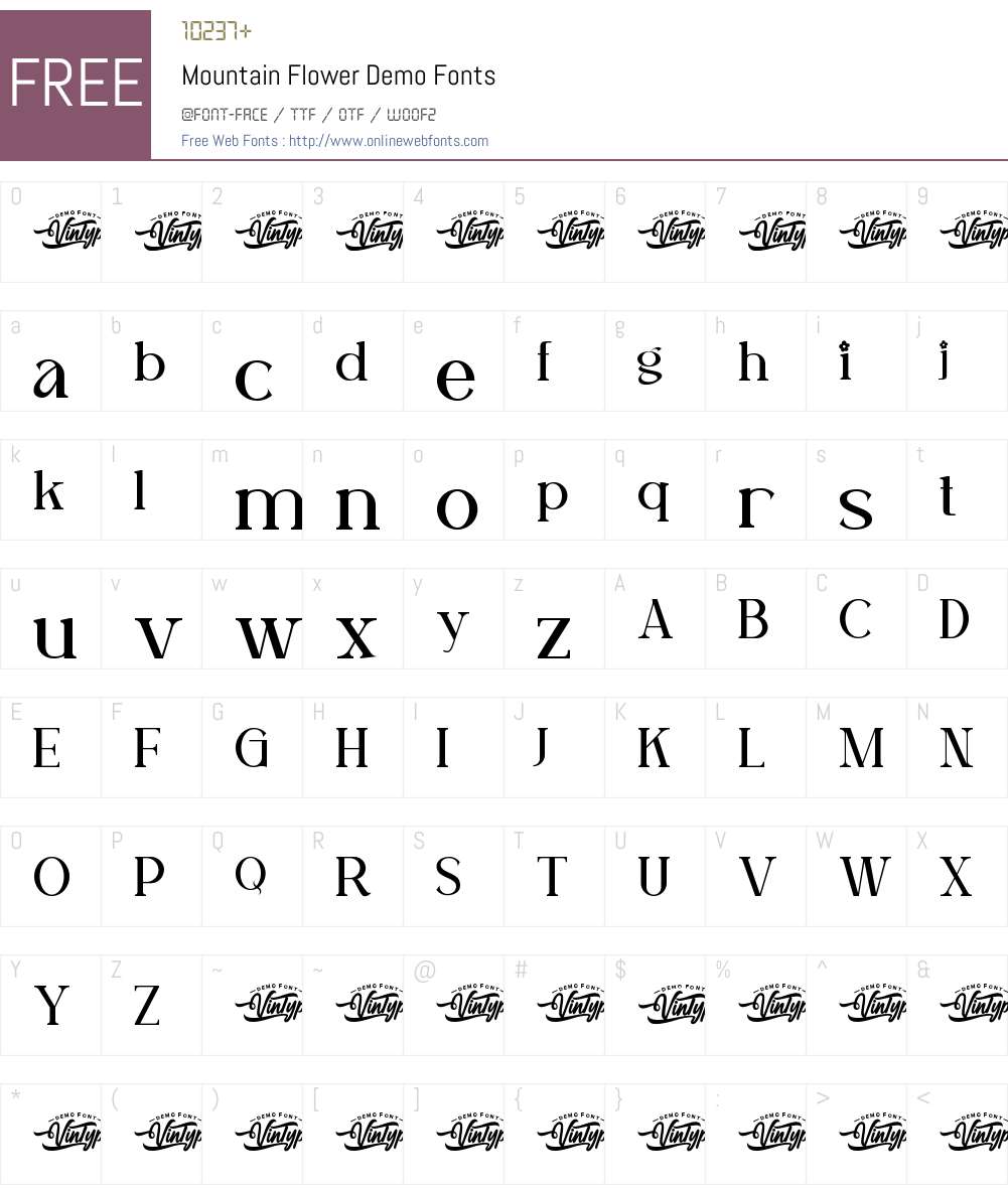 Mountain Flower Demo 1.002;Fontself Maker 3.5.7 Fonts Free Download ...