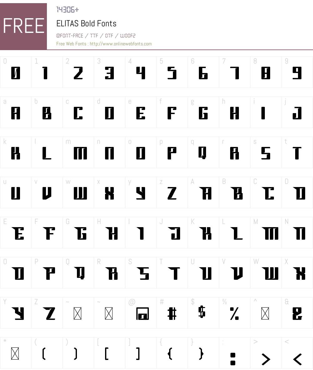 ELITAS Font Screenshots