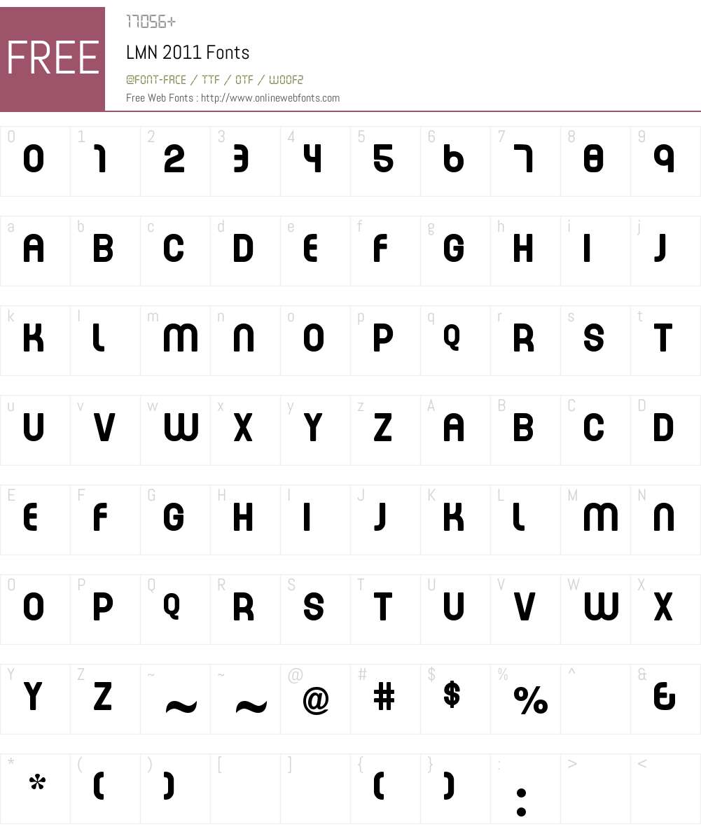 LMN 2011 Font Screenshots