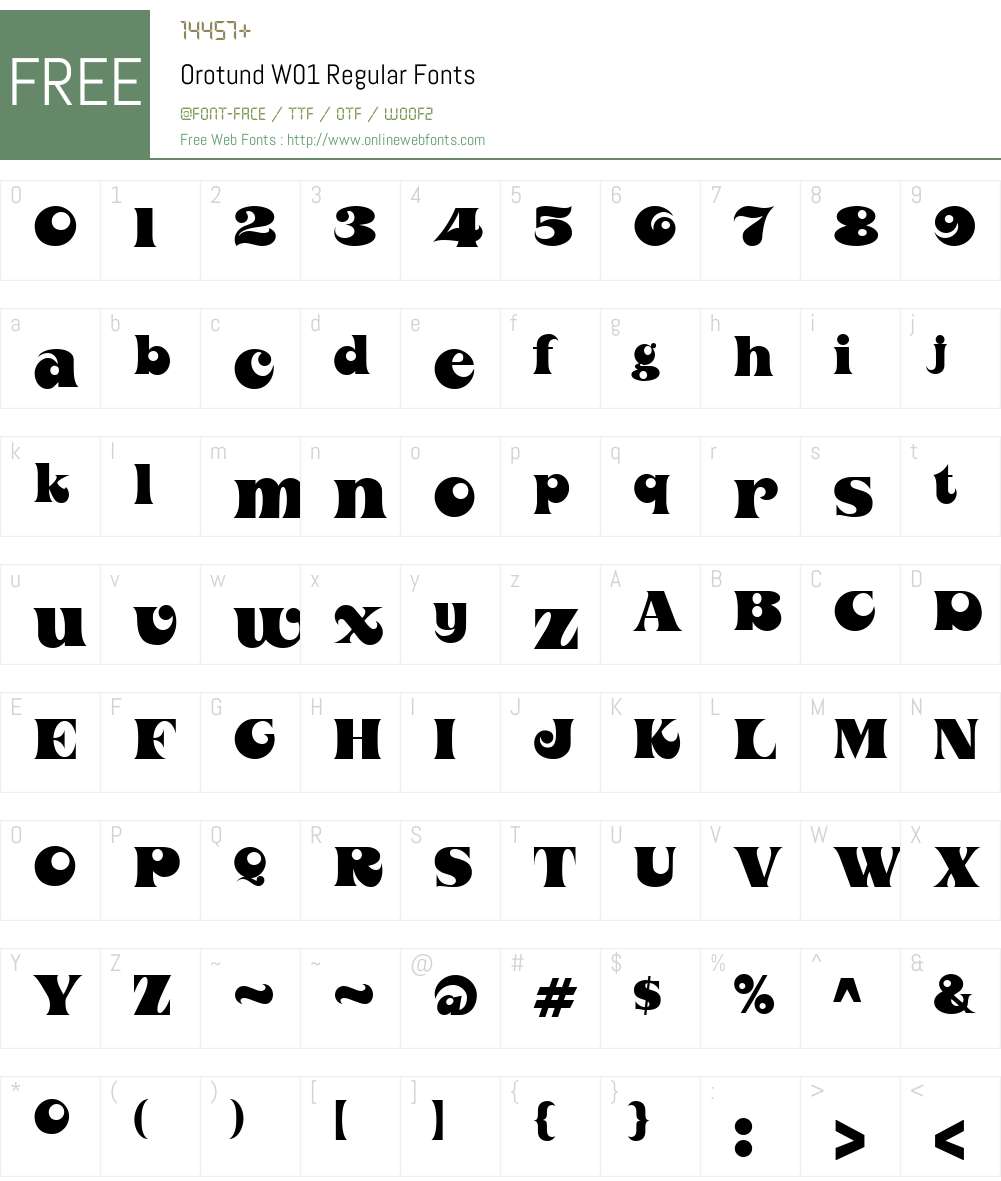 OrotundW01-Regular Font Screenshots