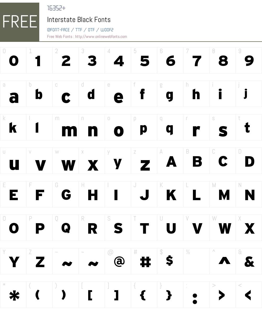 Interstate Font Screenshots
