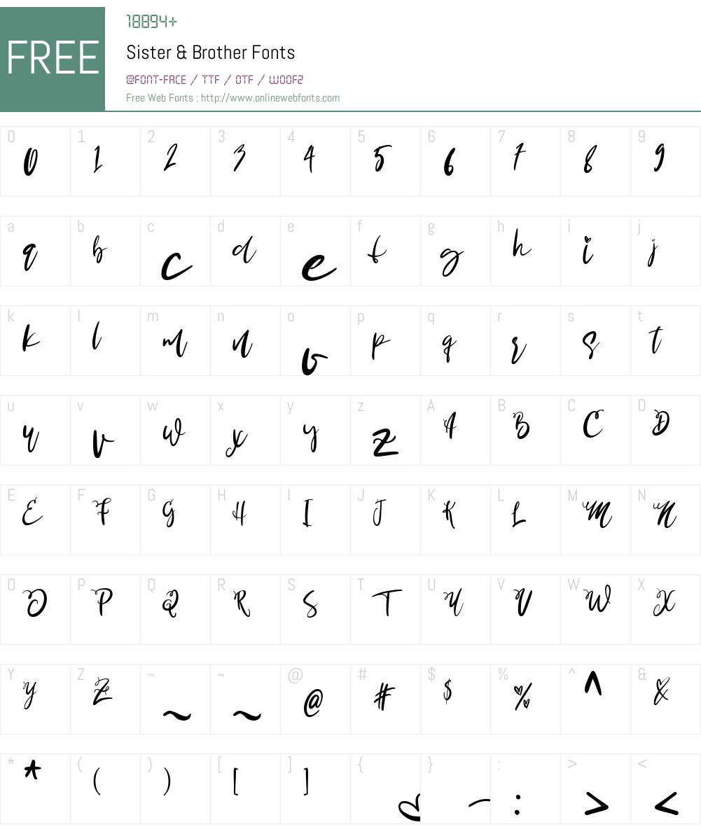 Sister & Brother Font Screenshots