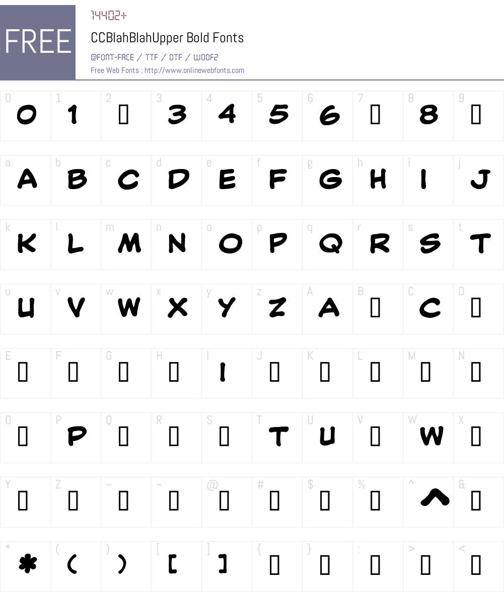 CCBlahBlahUpper-Bold Font Screenshots