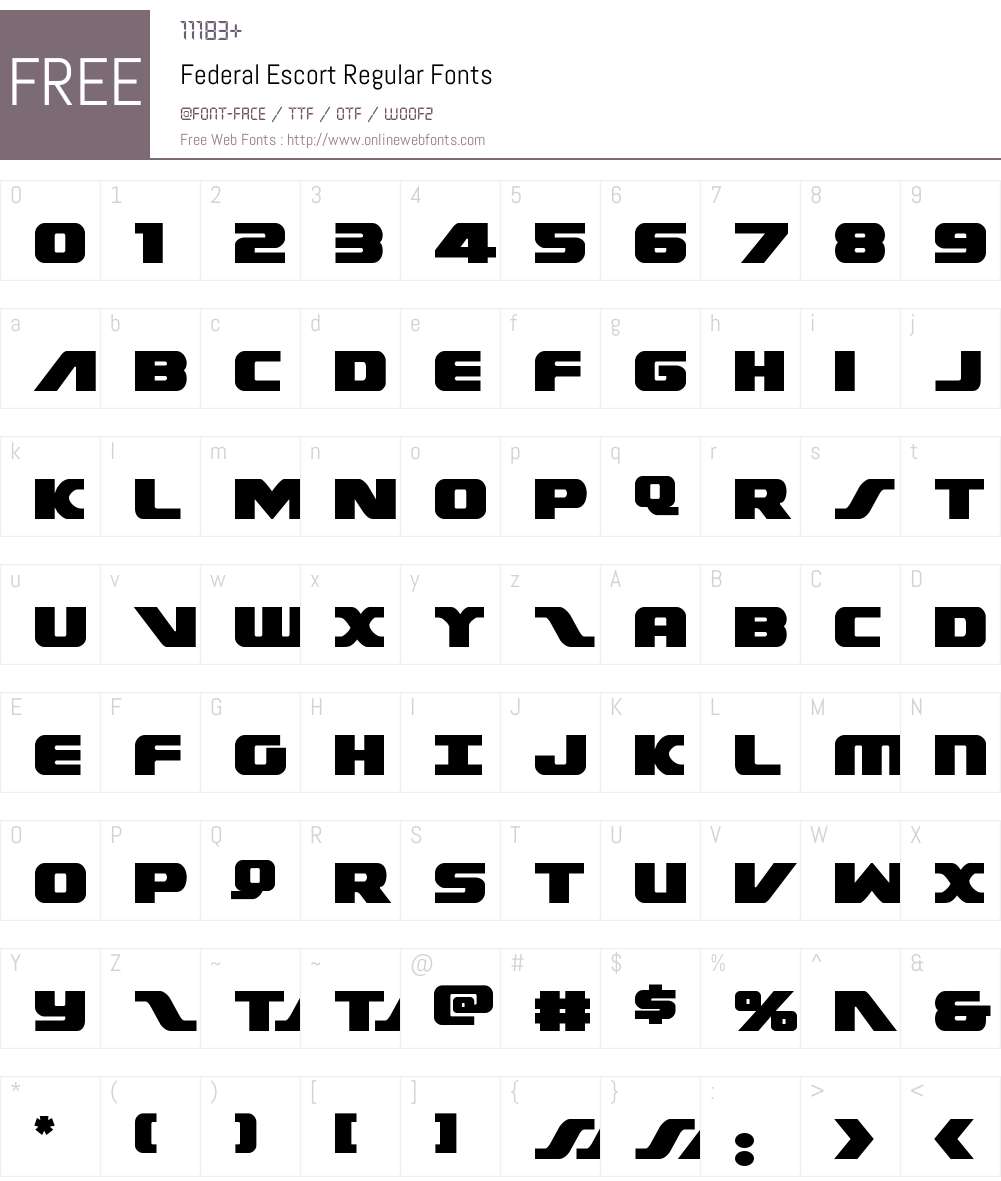 Federal Escort Font Screenshots