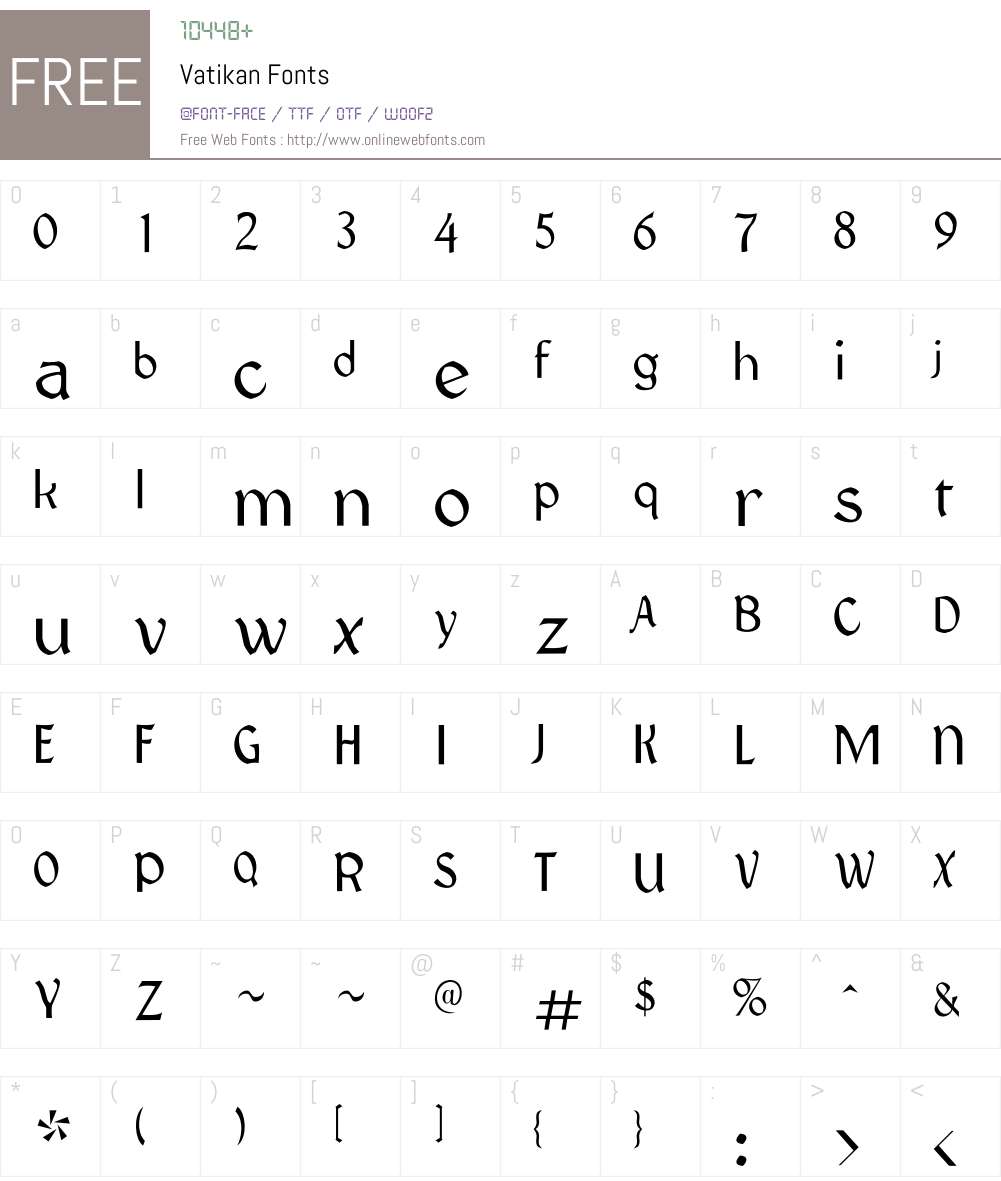 Vatikan Font Screenshots