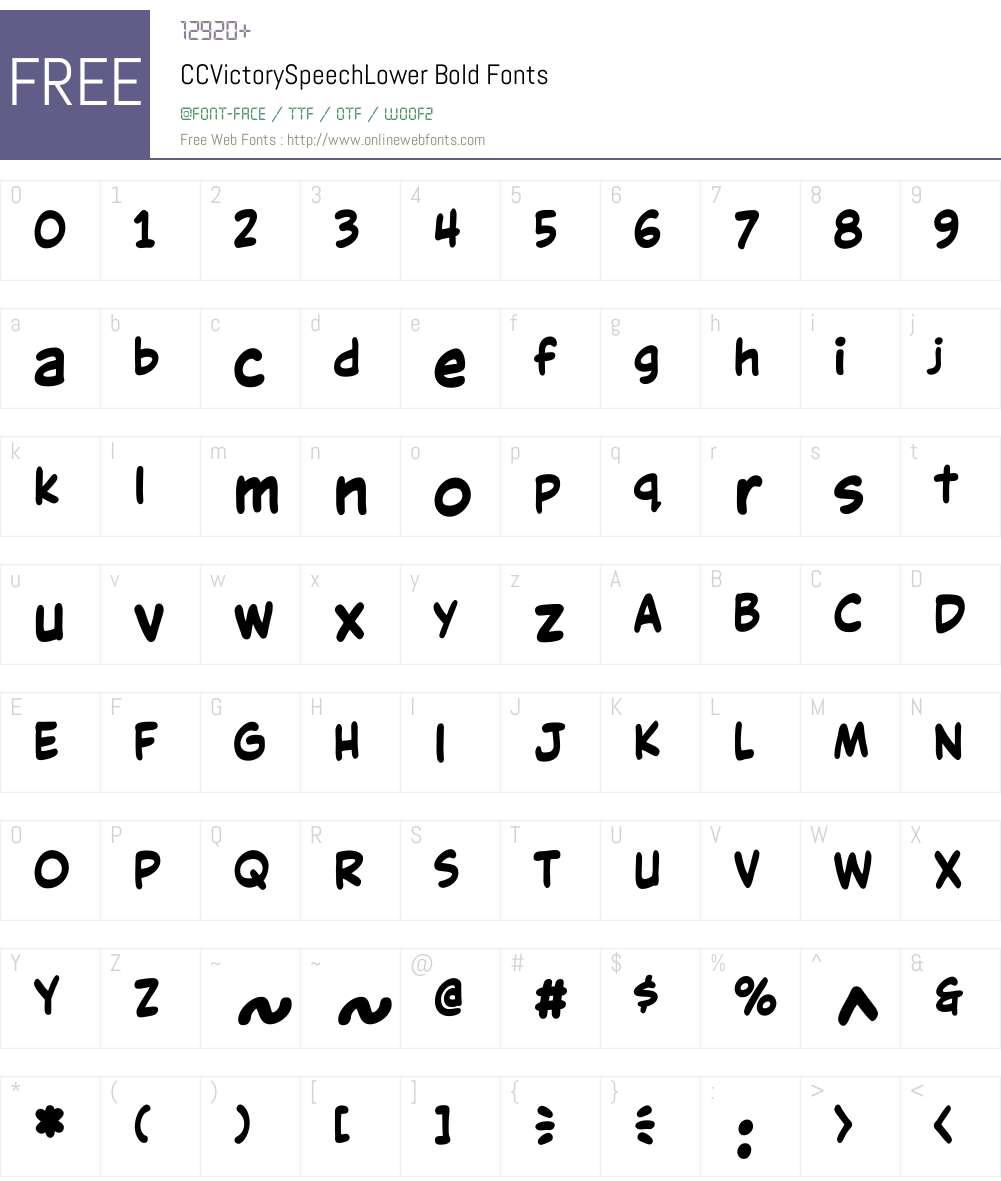 CCVictorySpeechLower-Bold Font Screenshots