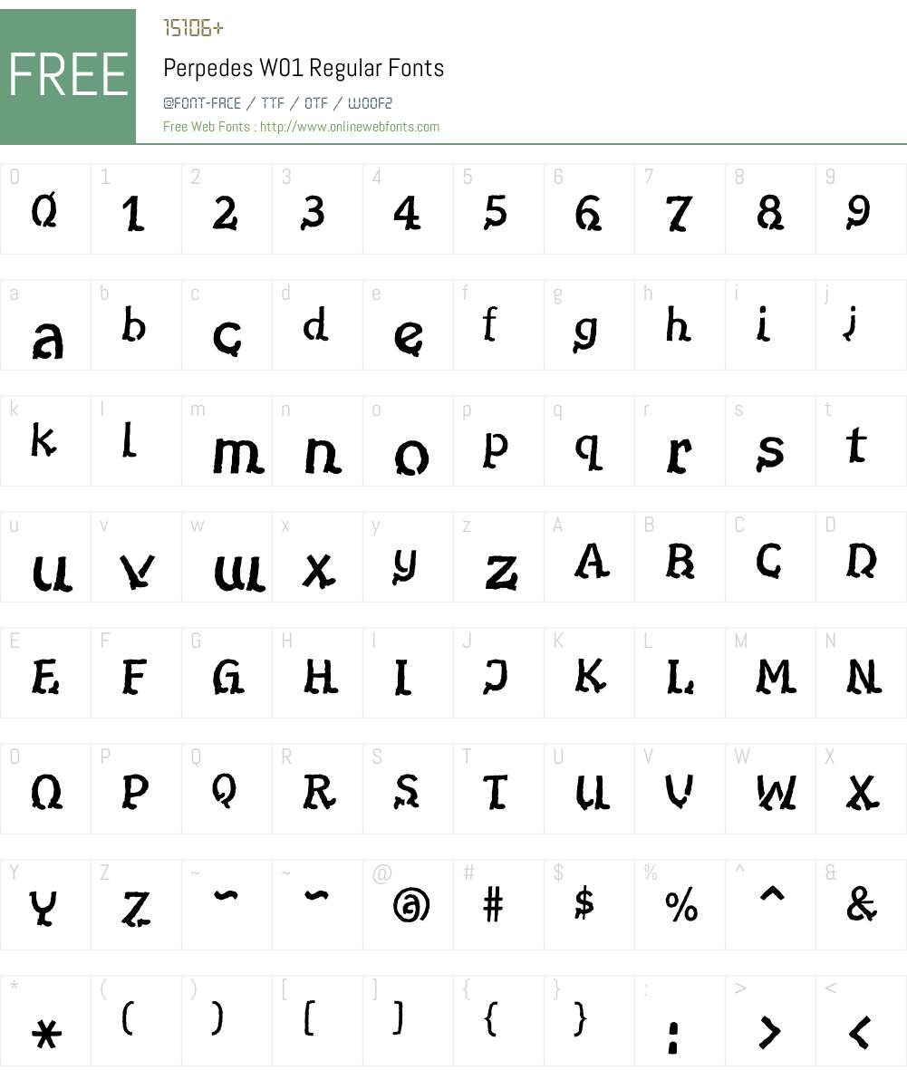 PerpedesW01-Regular Font Screenshots
