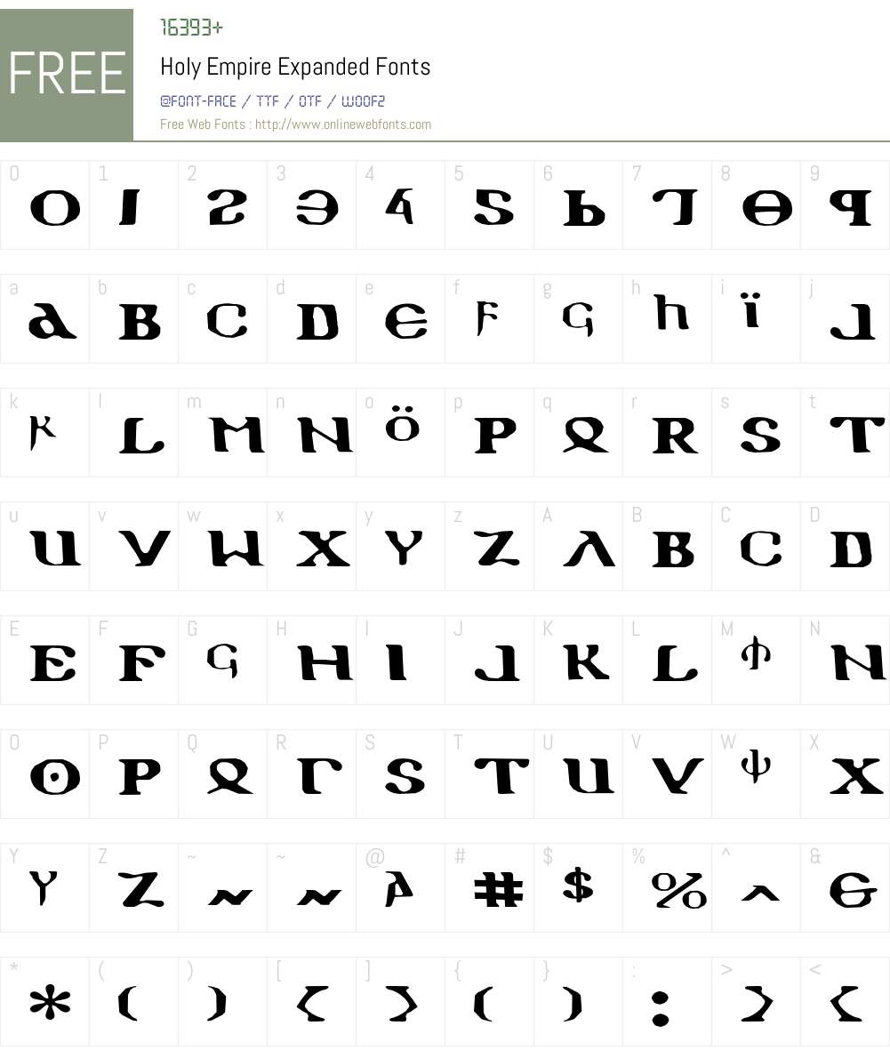Holy Empire Expanded Font Screenshots