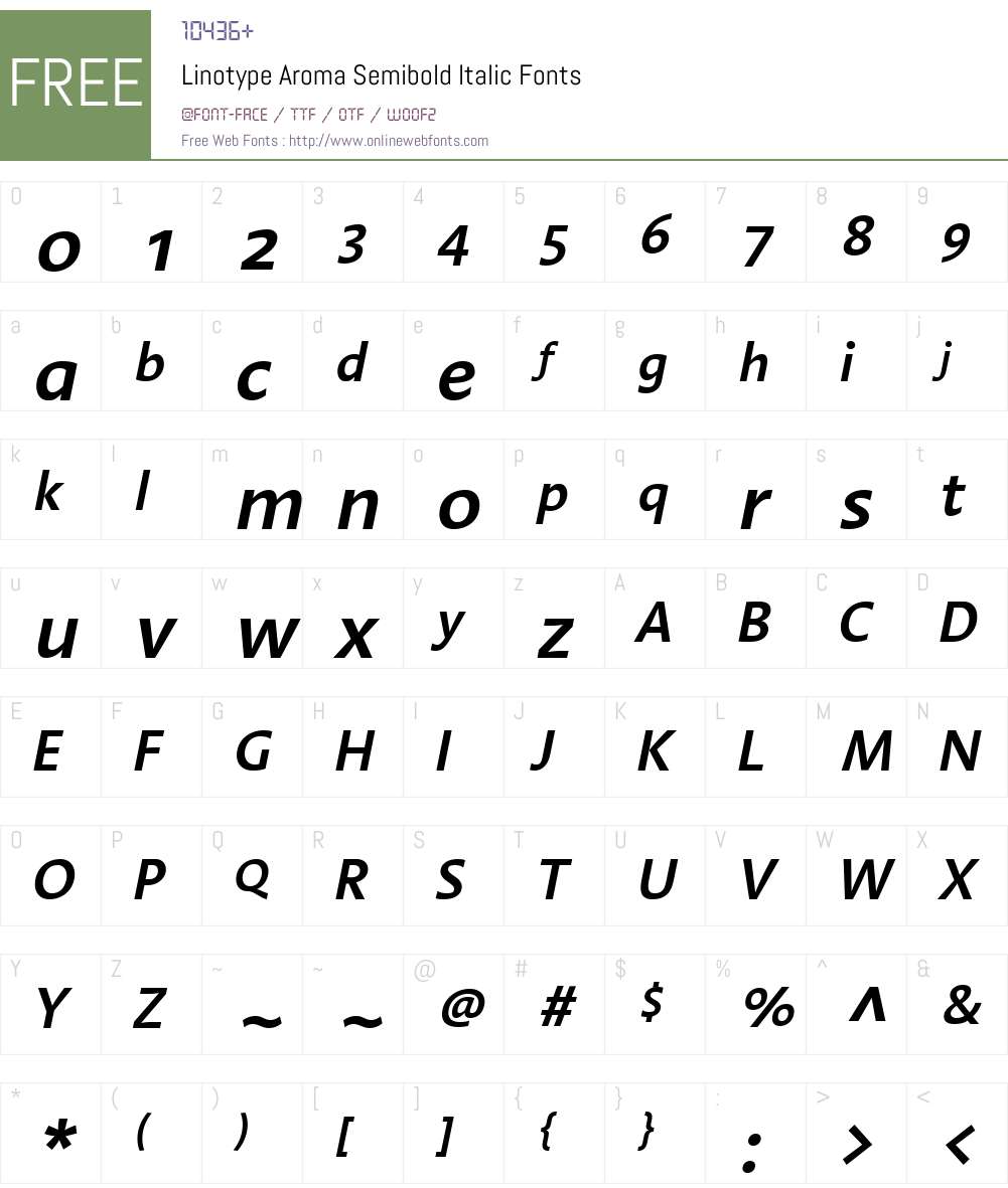 LTAroma Light Font Screenshots