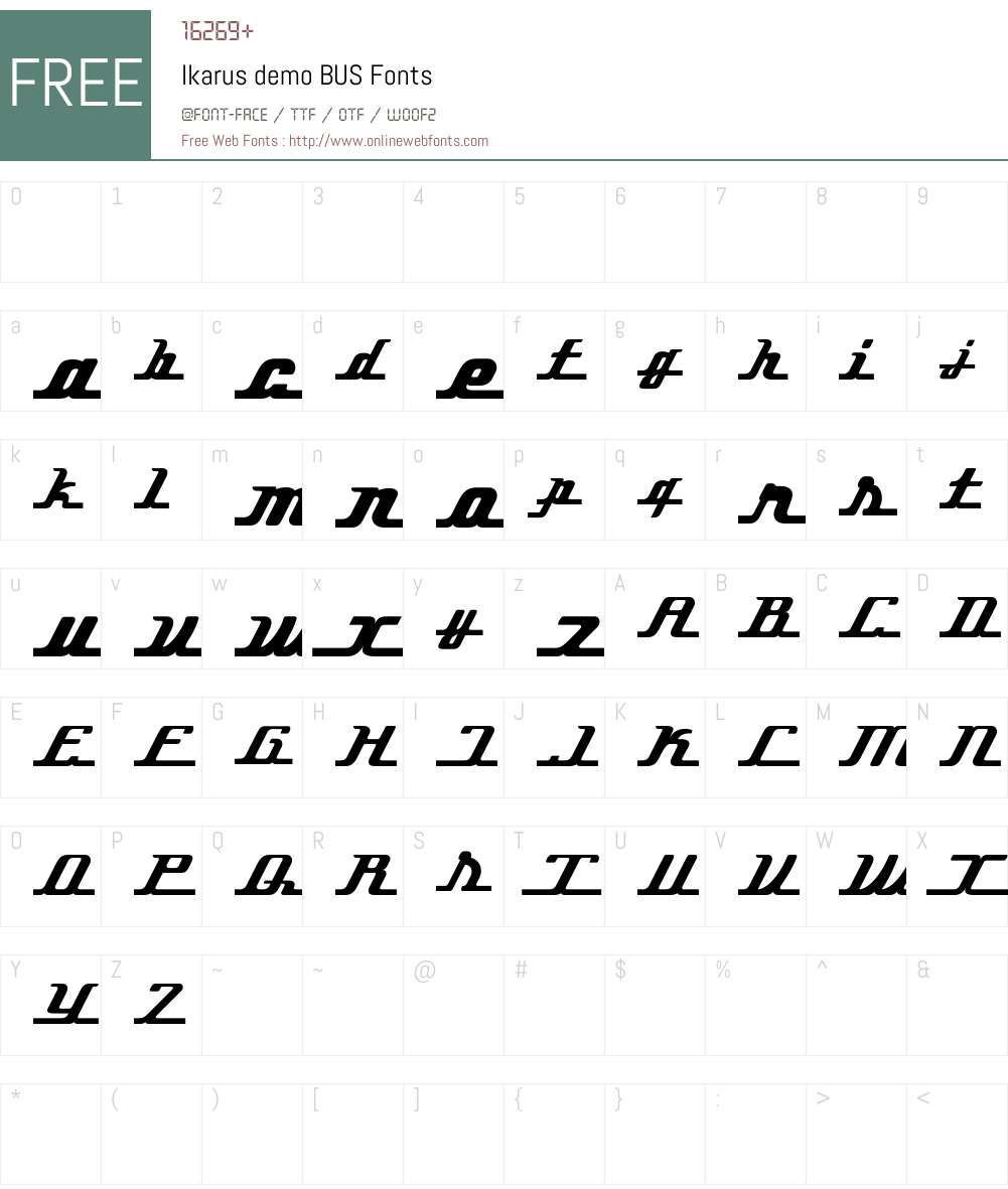 Ikarus demo Font Screenshots