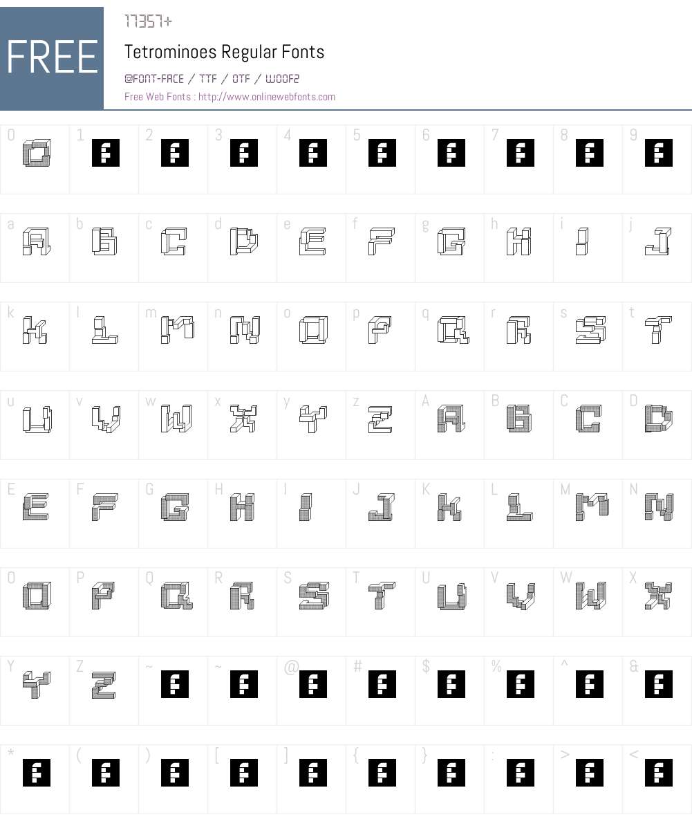 Tetrominoes Font Screenshots