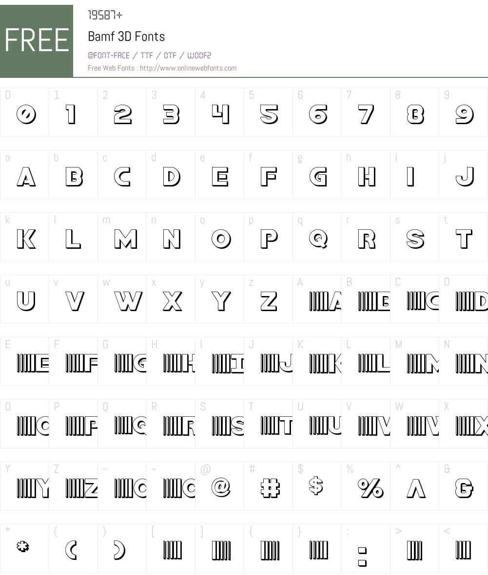 Bamf 3D Font Screenshots