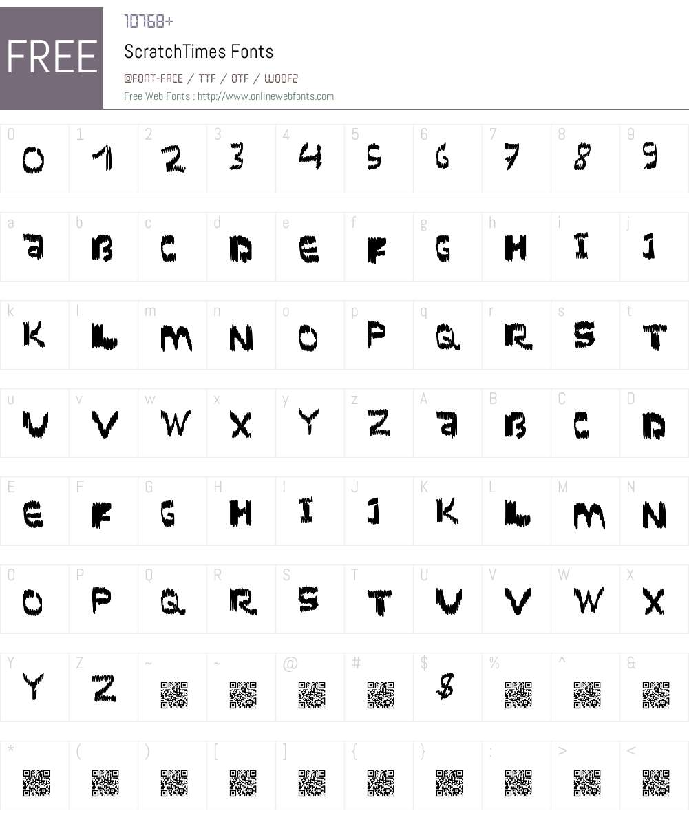 ScratchTimes Font Screenshots