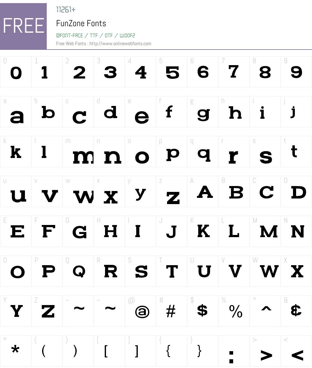 FunZone Font Screenshots