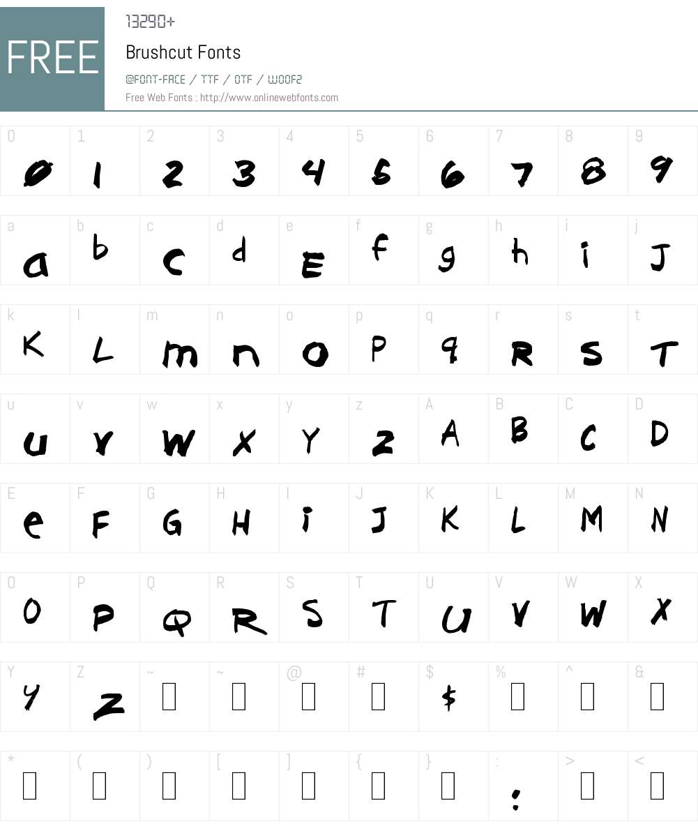 Brushcut Font Screenshots