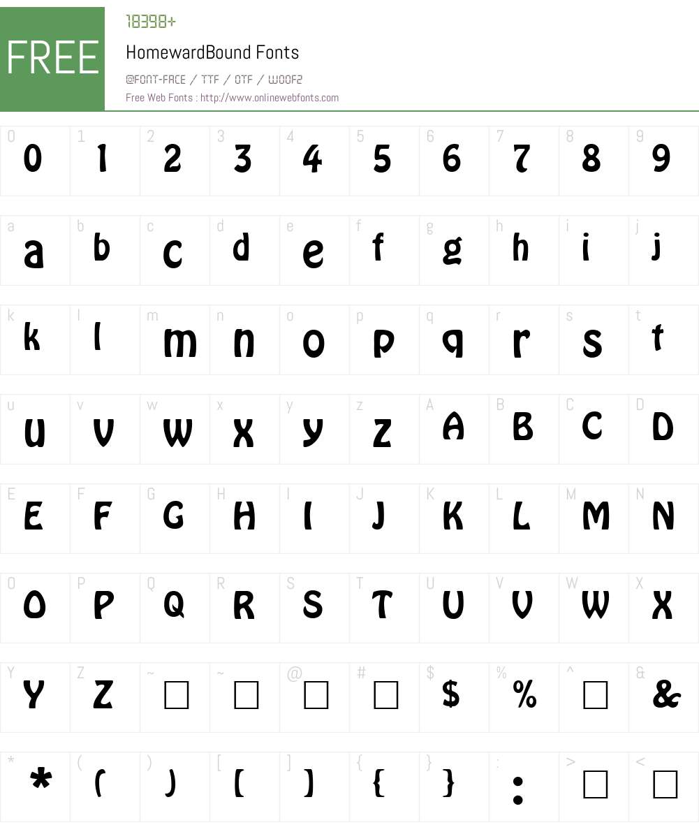 HomewardBound Font Screenshots