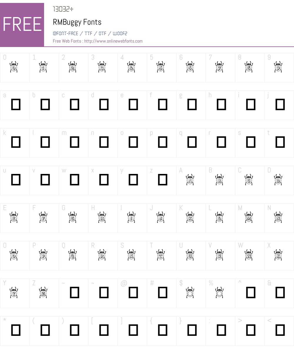 RMBuggy Font Screenshots