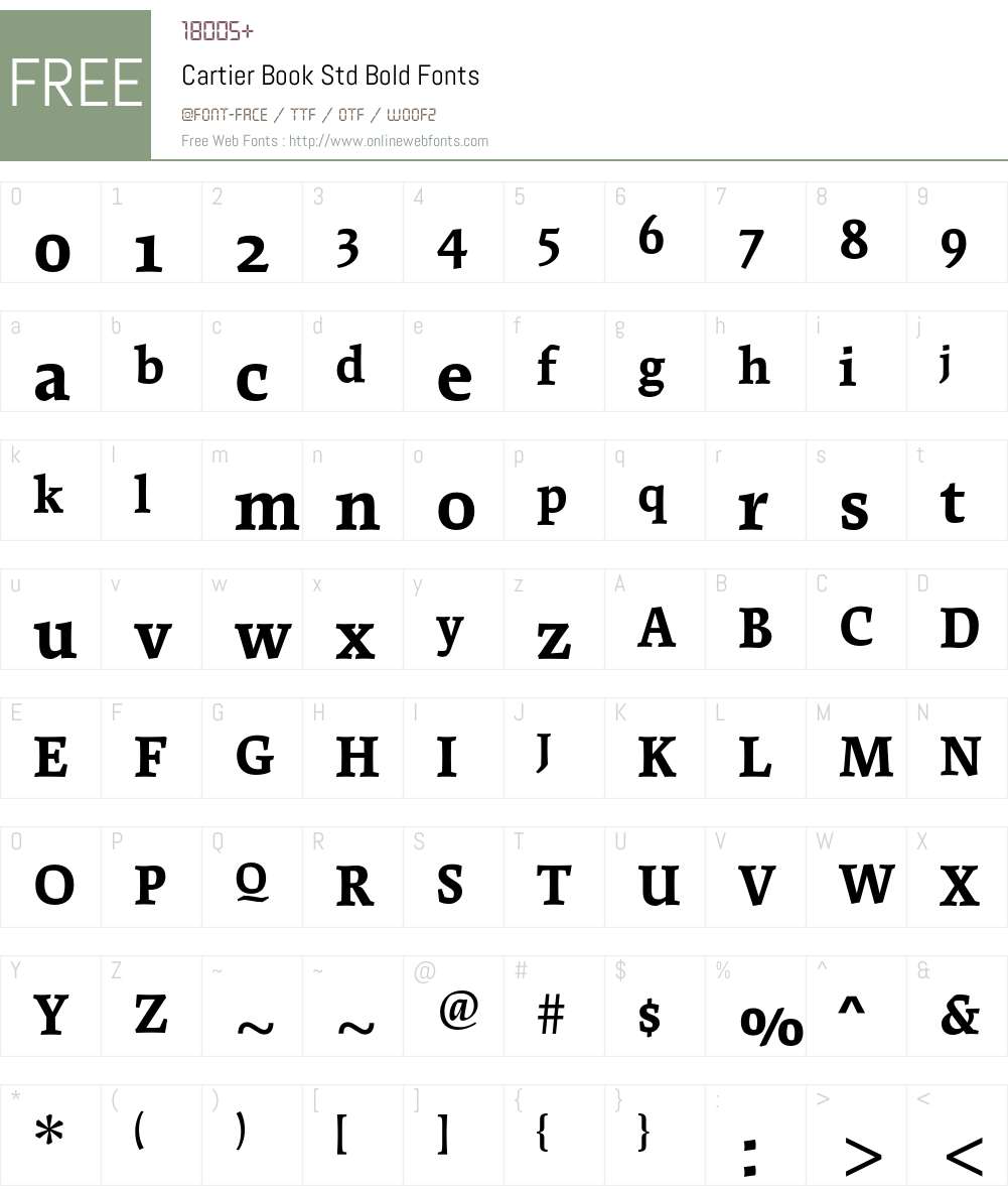 Cartier Book Std Font Screenshots