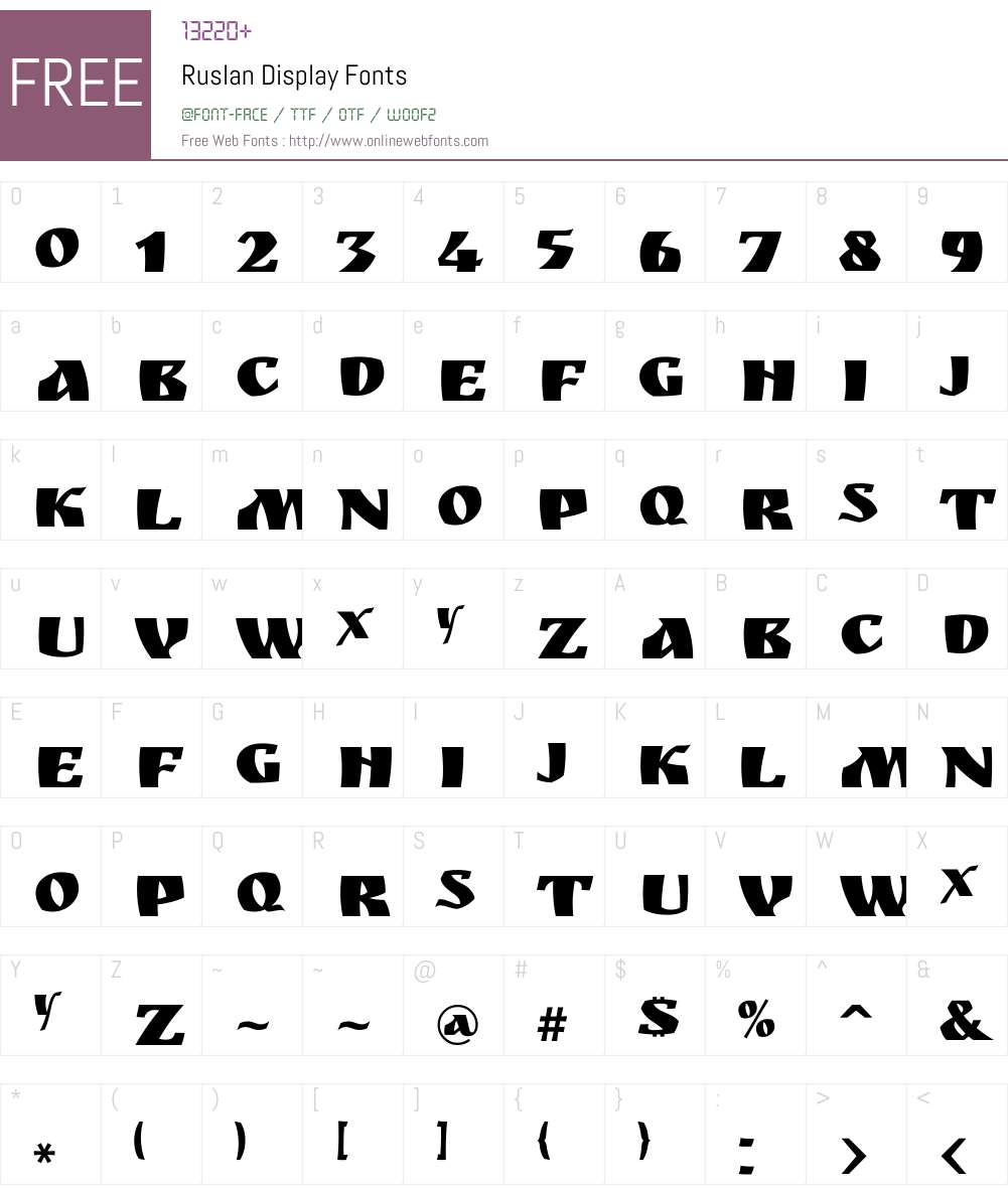 Ruslan Display Font Screenshots
