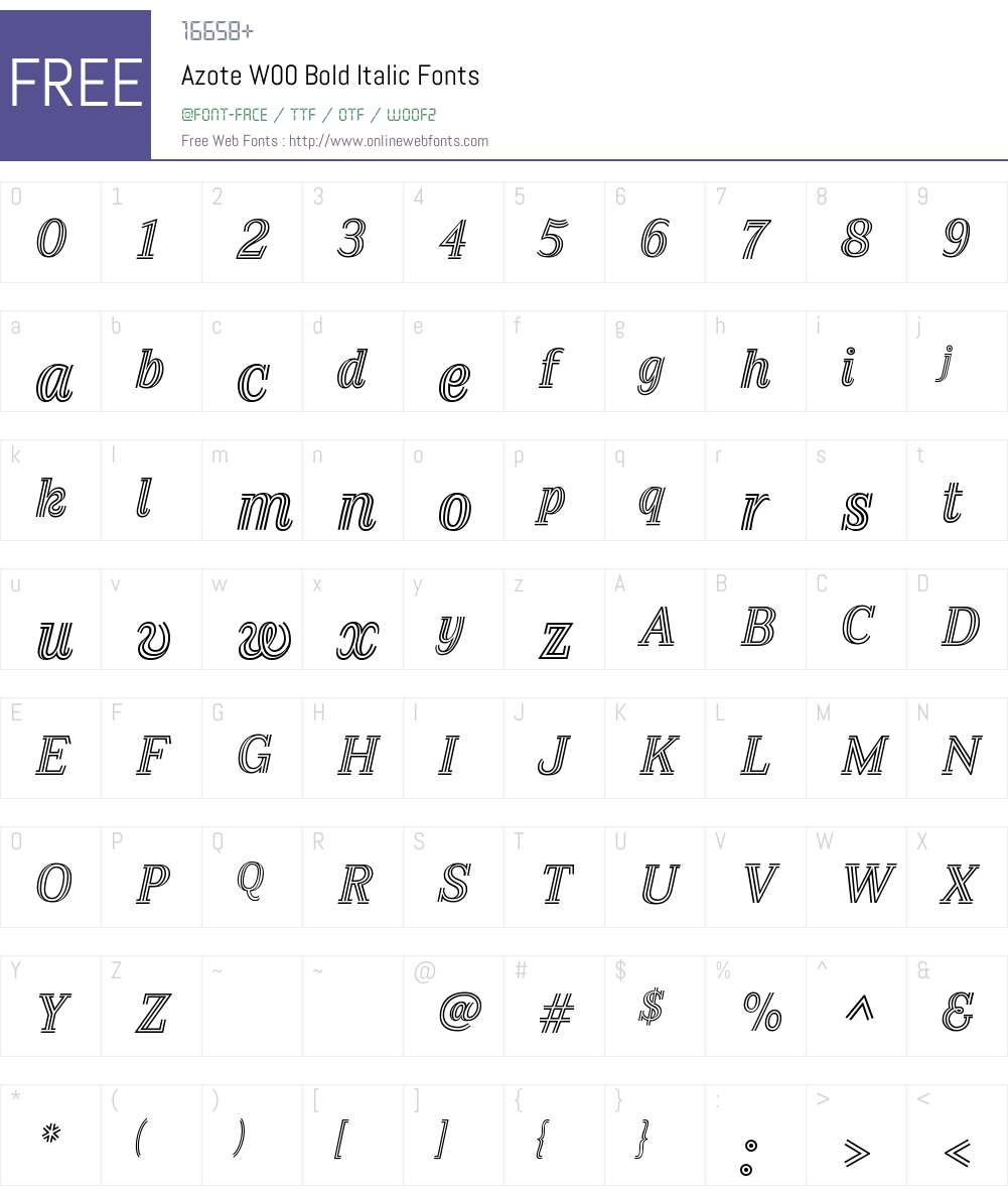 AzoteW00-BoldItalic Font Screenshots