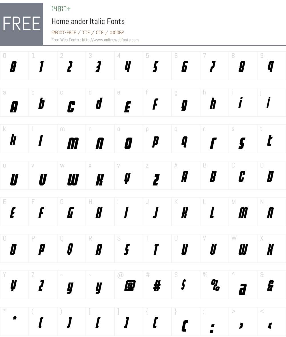 Homelander Italic Font Screenshots