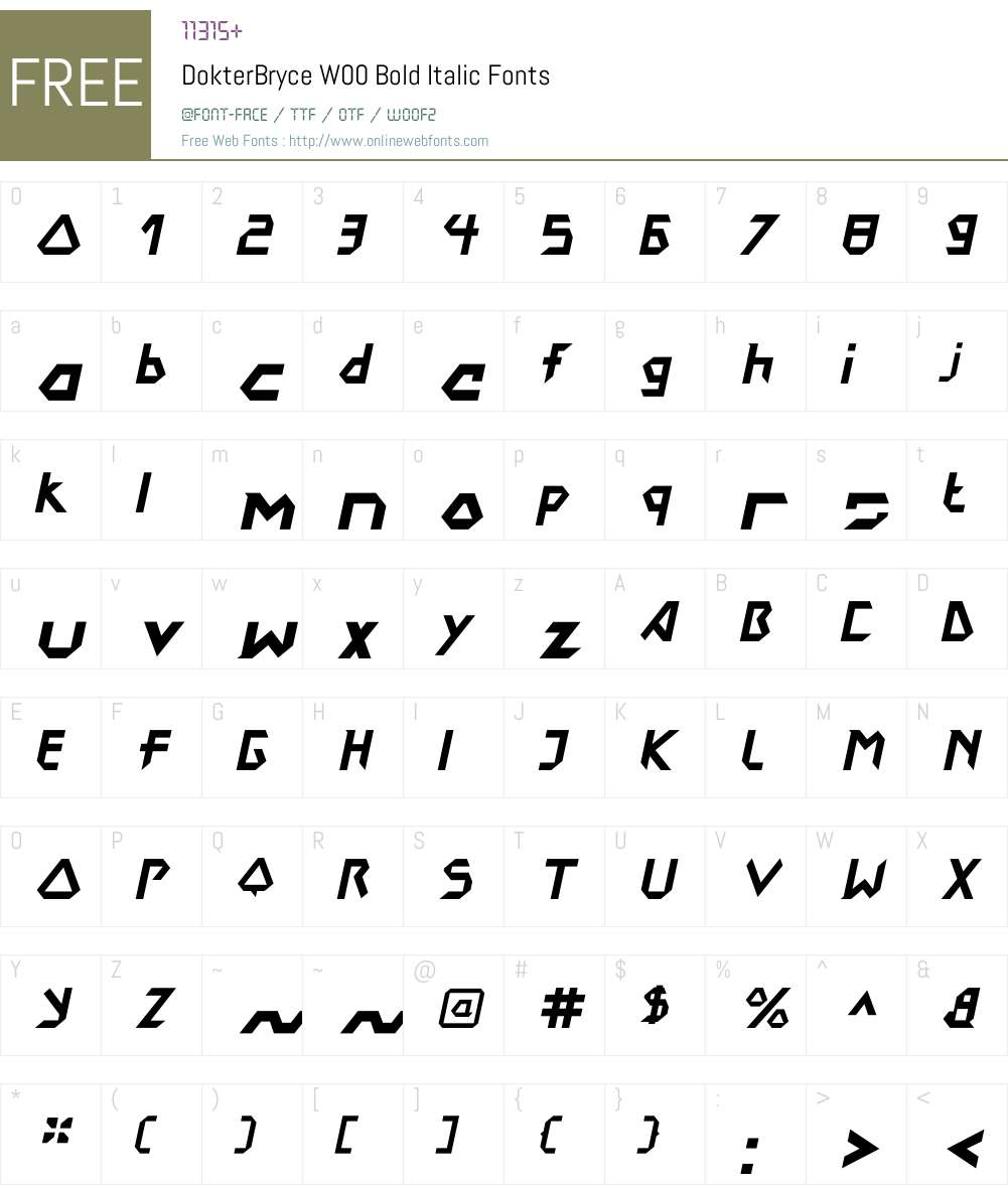 DokterBryceW00-BoldItalic Font Screenshots