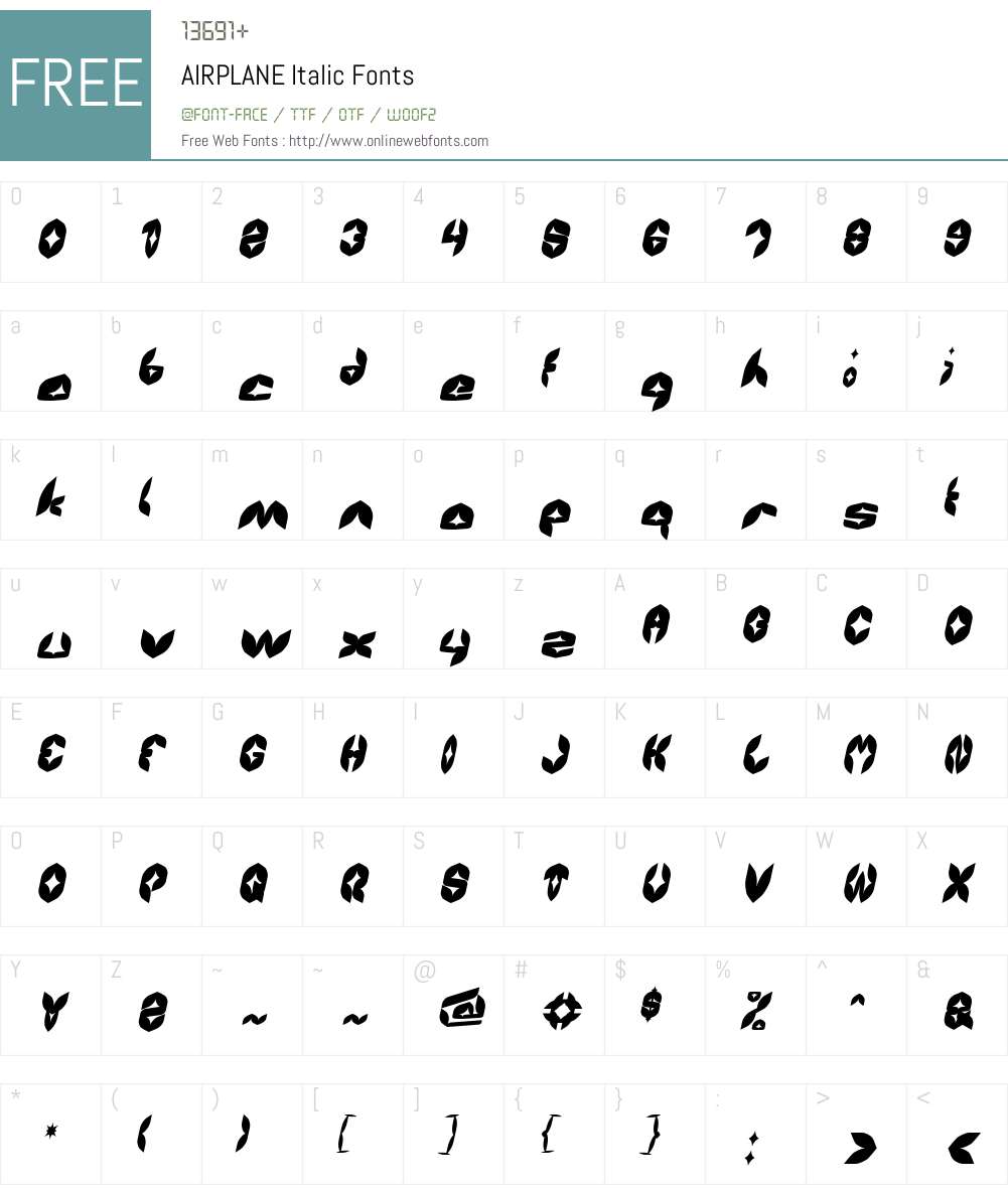 AIRPLANE Font Screenshots