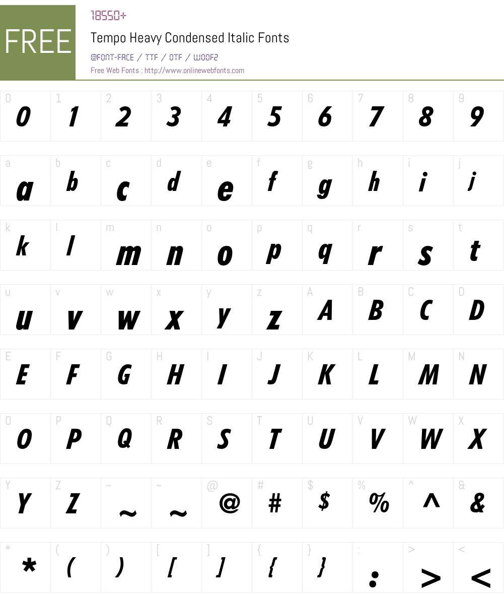 Tempo Font Screenshots