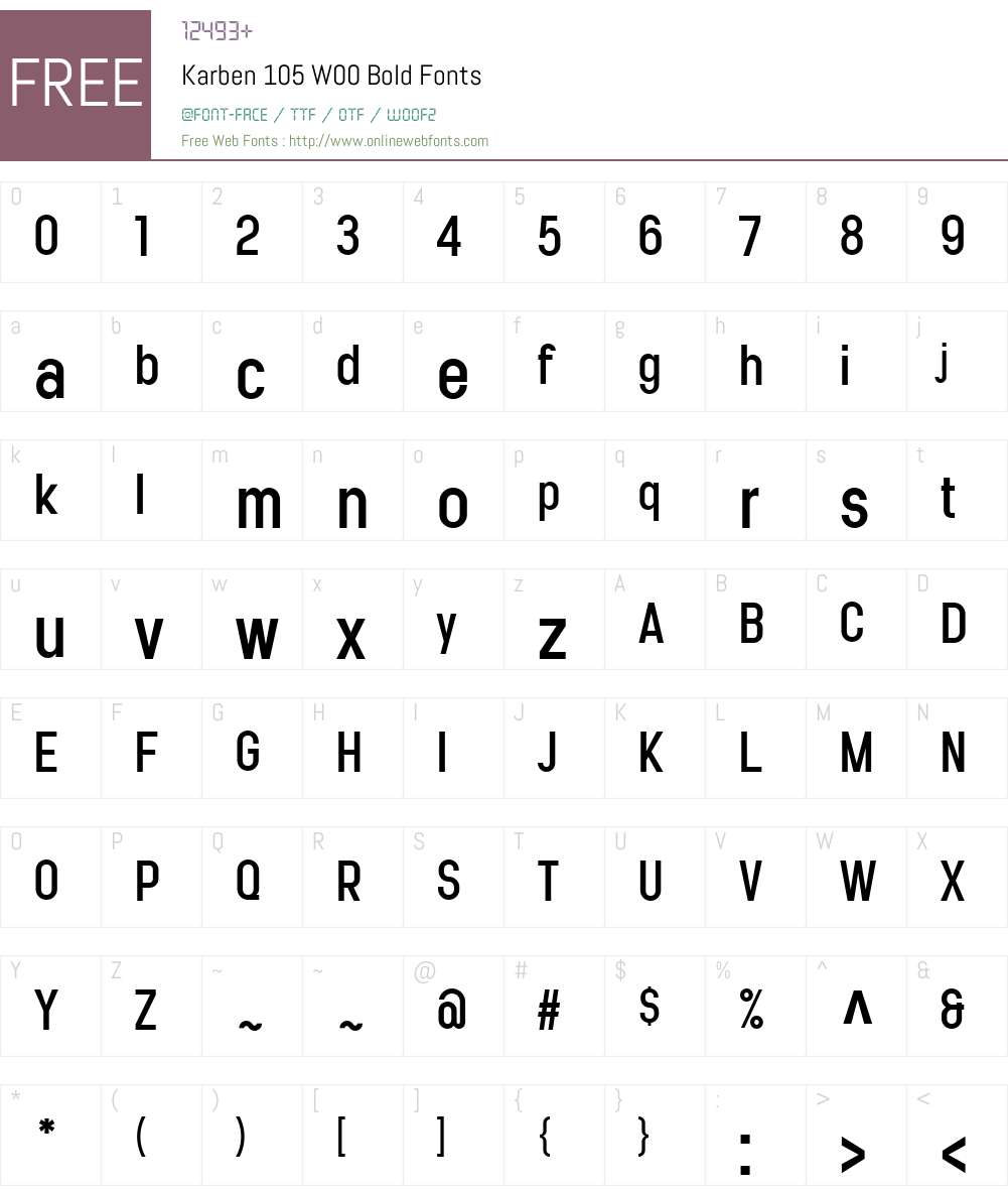 Karben105W00-Bold Font Screenshots