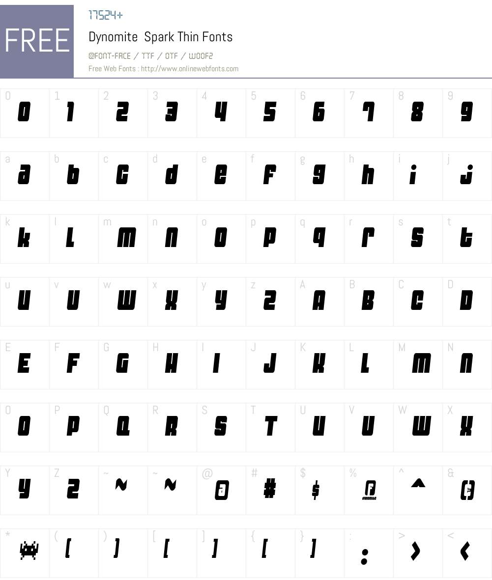 Dynomite Font Screenshots