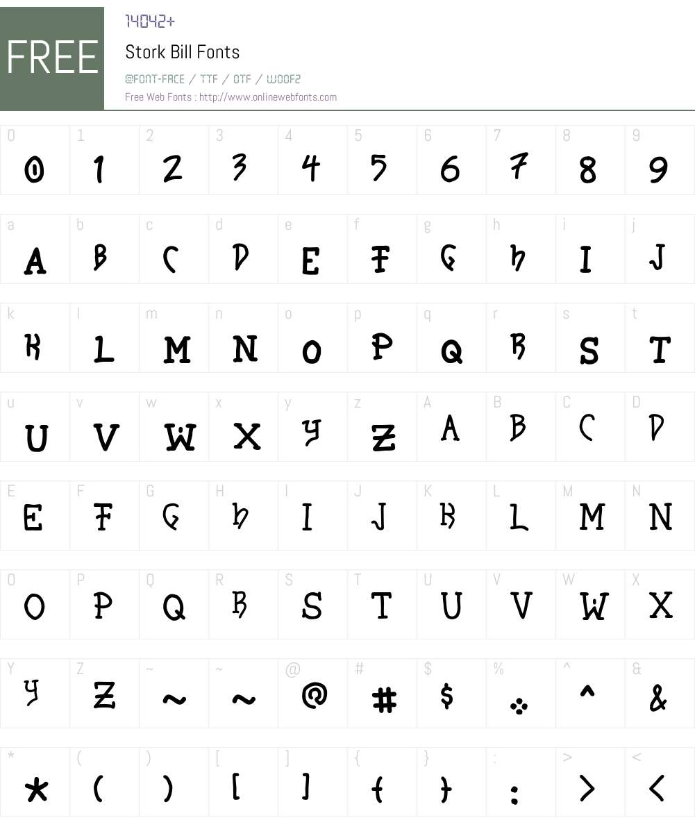 Stork Bill Font Screenshots