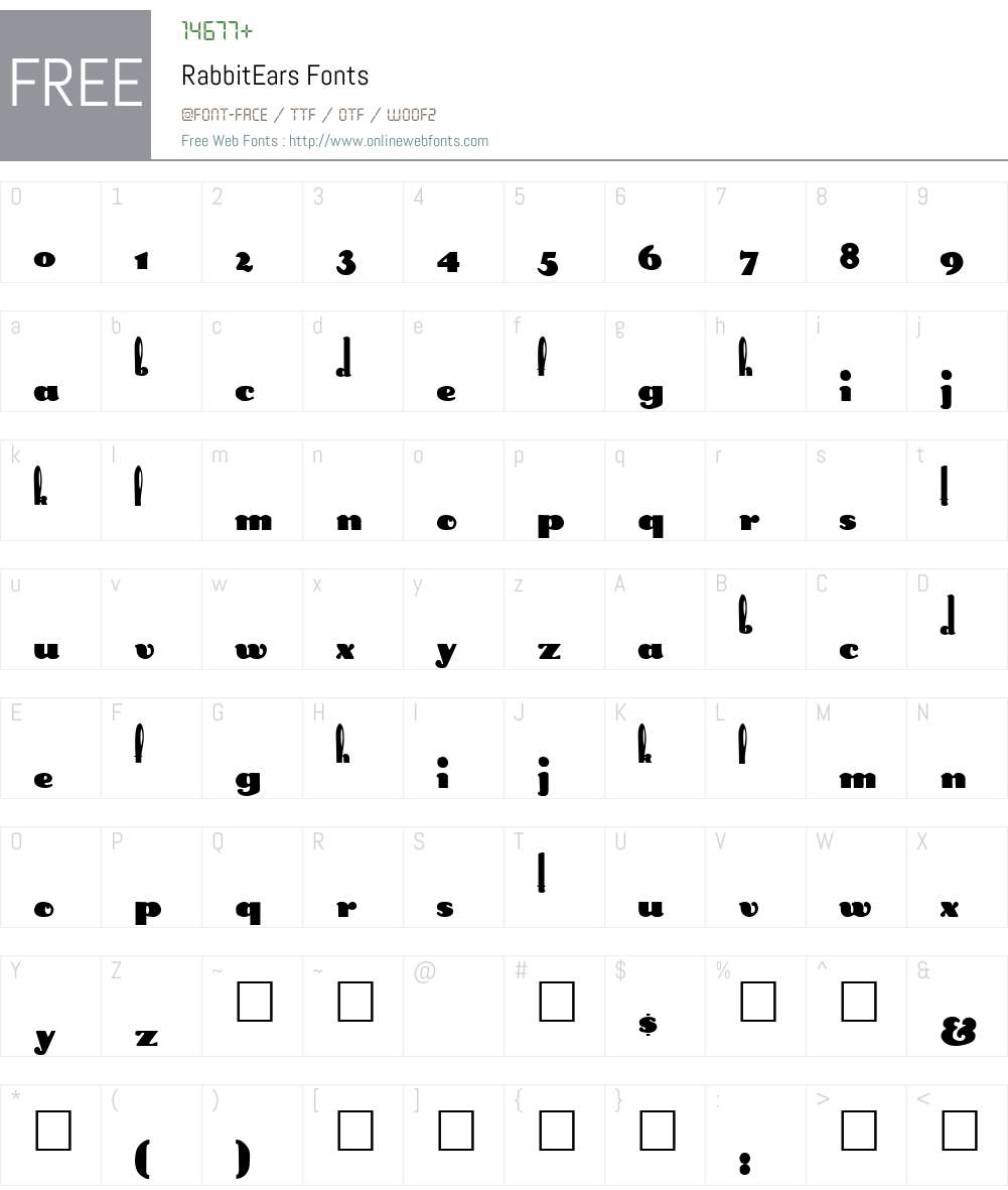 RabbitEars Font Screenshots