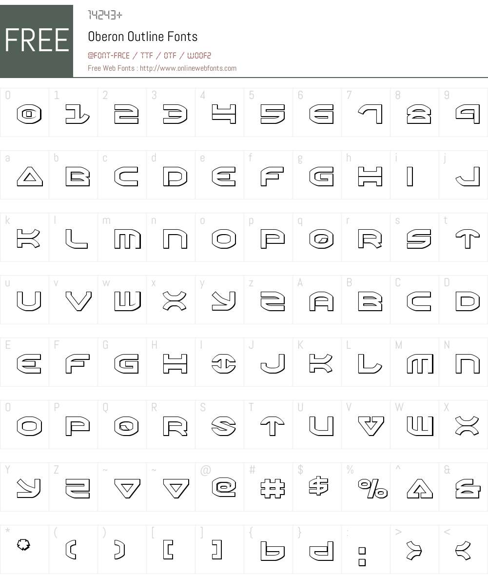 Oberon Outline Font Screenshots