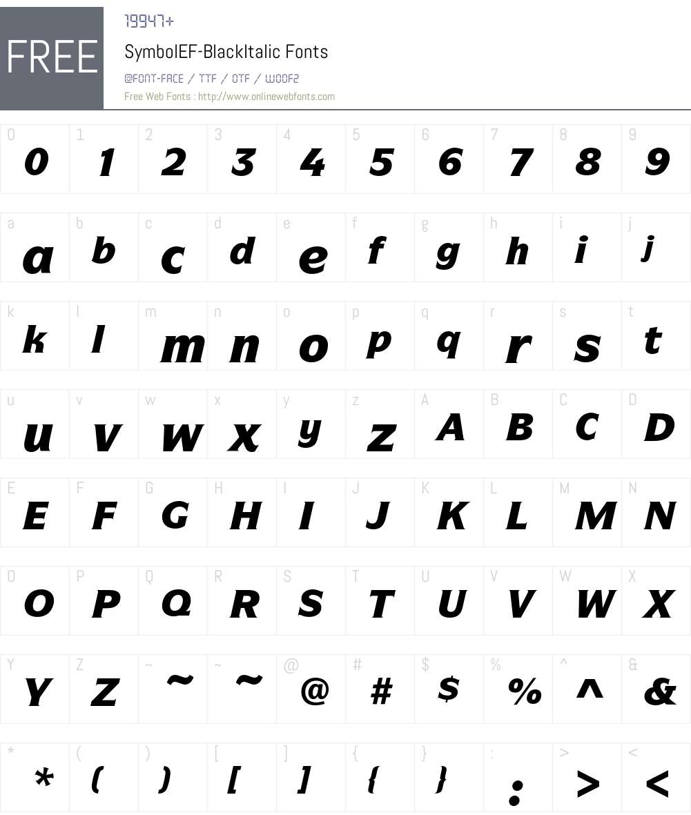 SymbolEF Font Screenshots