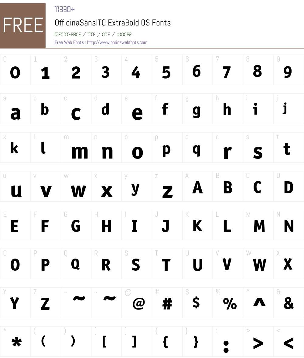 OfficinaSansITC Font Screenshots