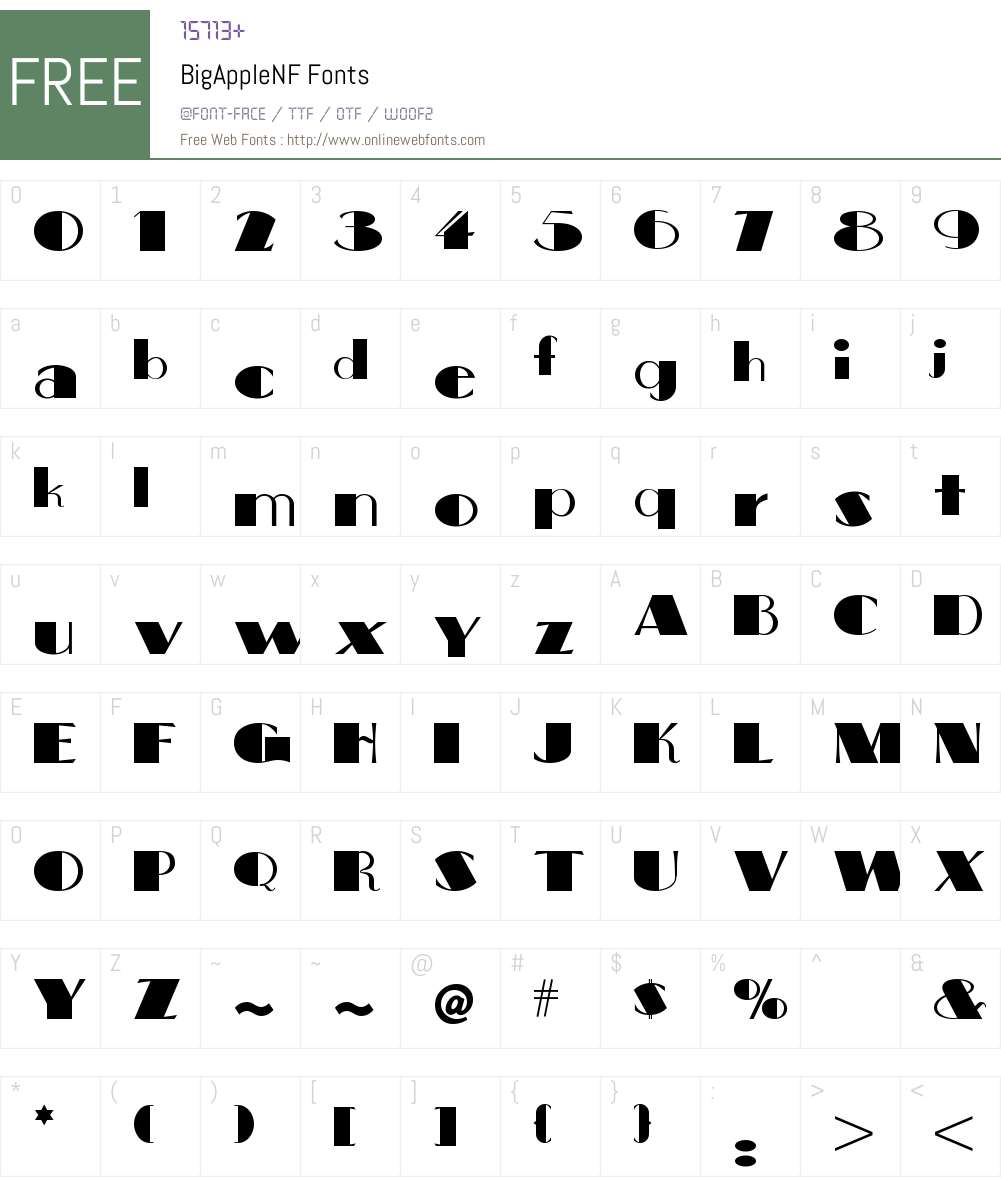 Big Apple NF Font Screenshots