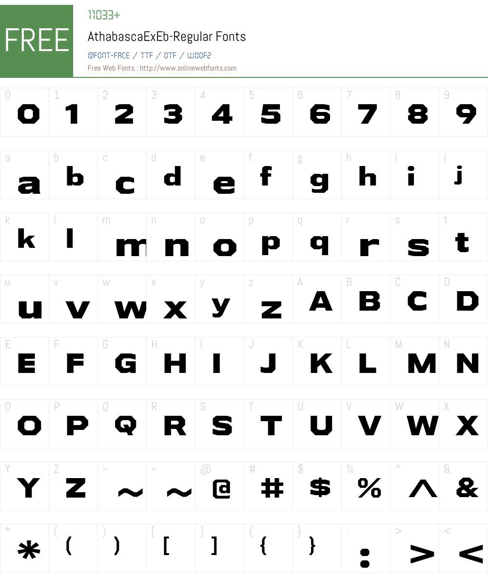 Athabasca Font Screenshots