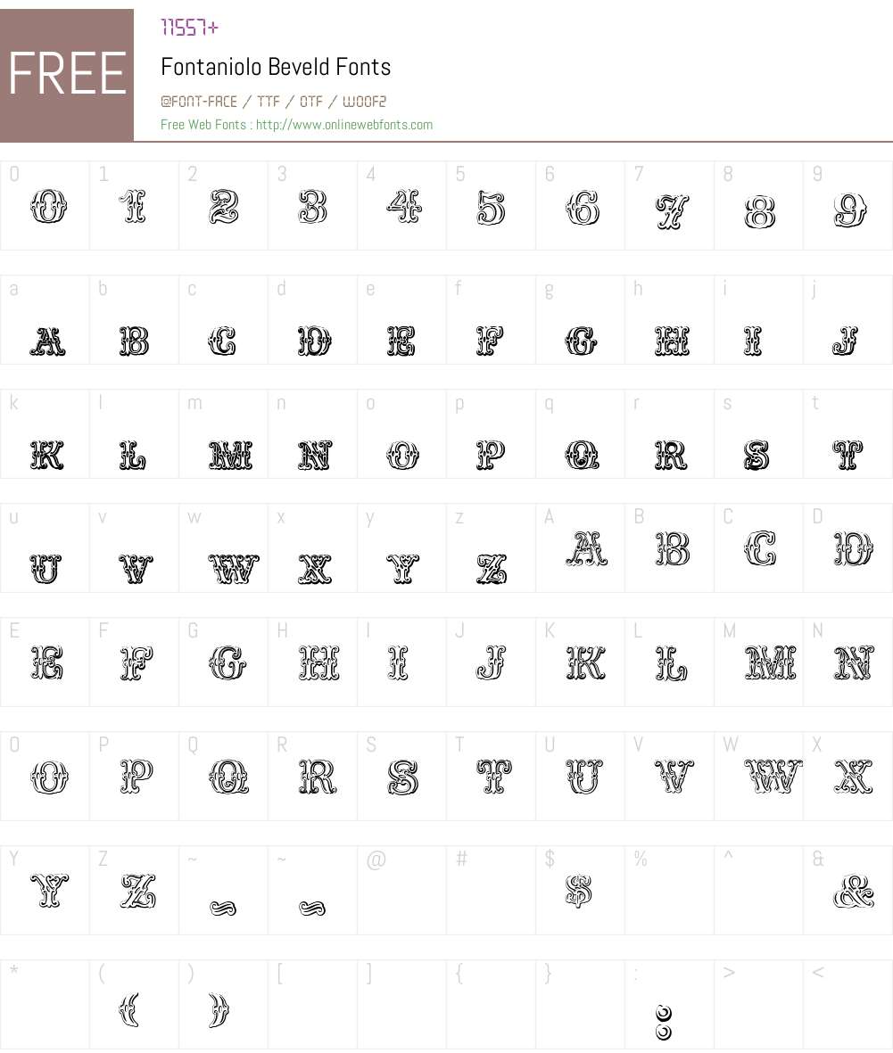 Fontaniolo Beveld Font Screenshots