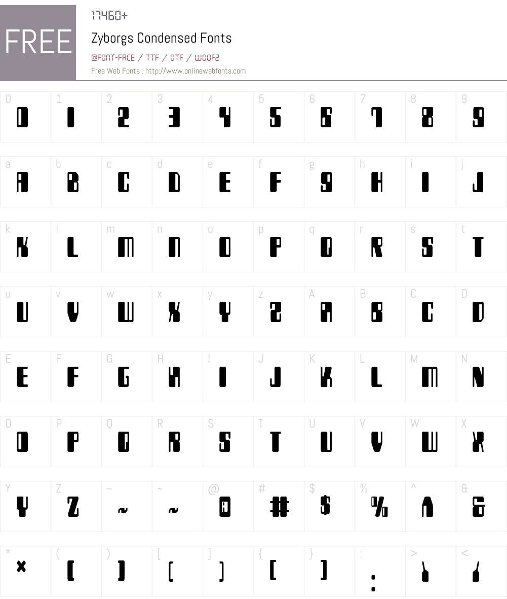 Zyborgs Condensed Font Screenshots