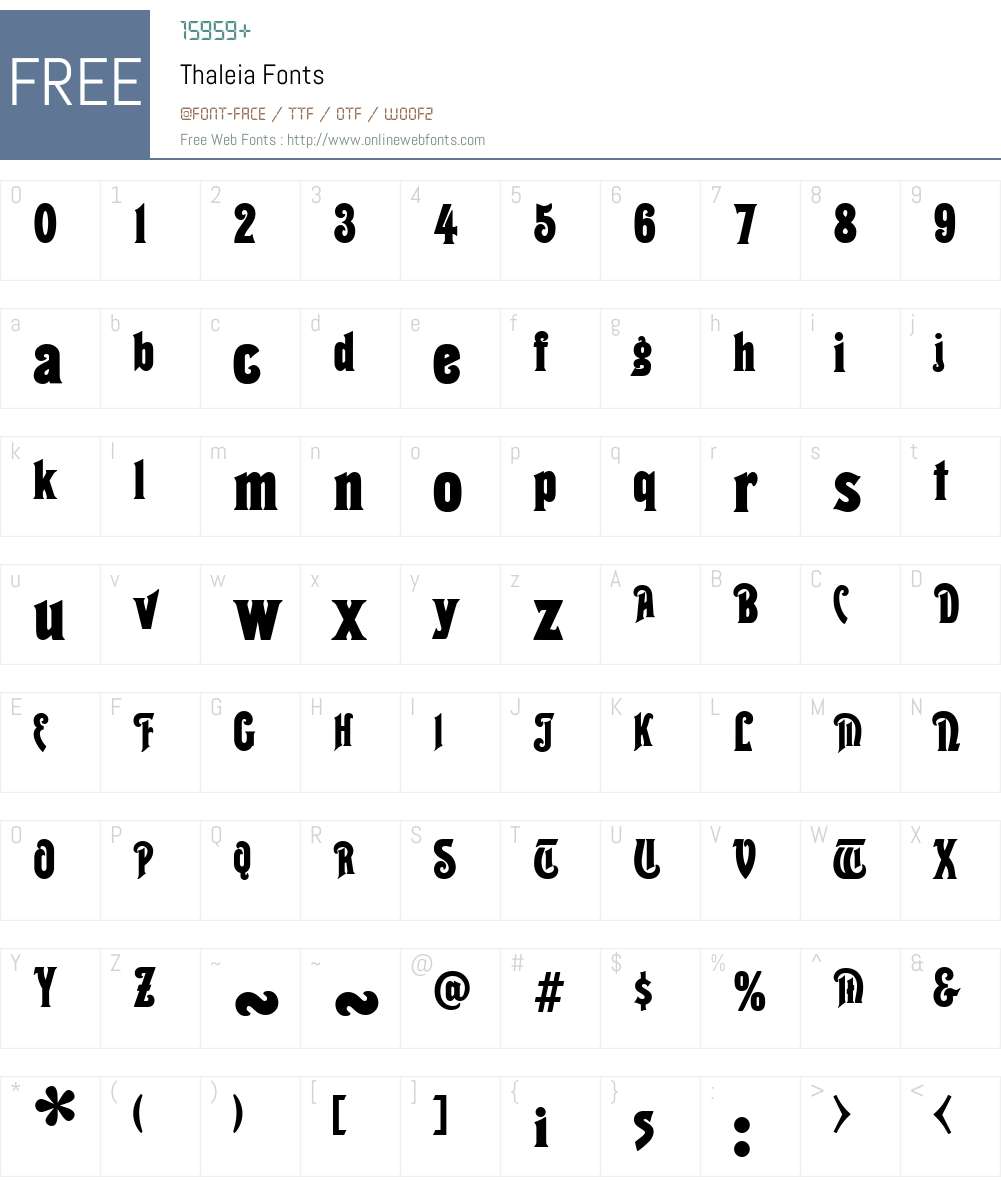Thaleia Font Screenshots
