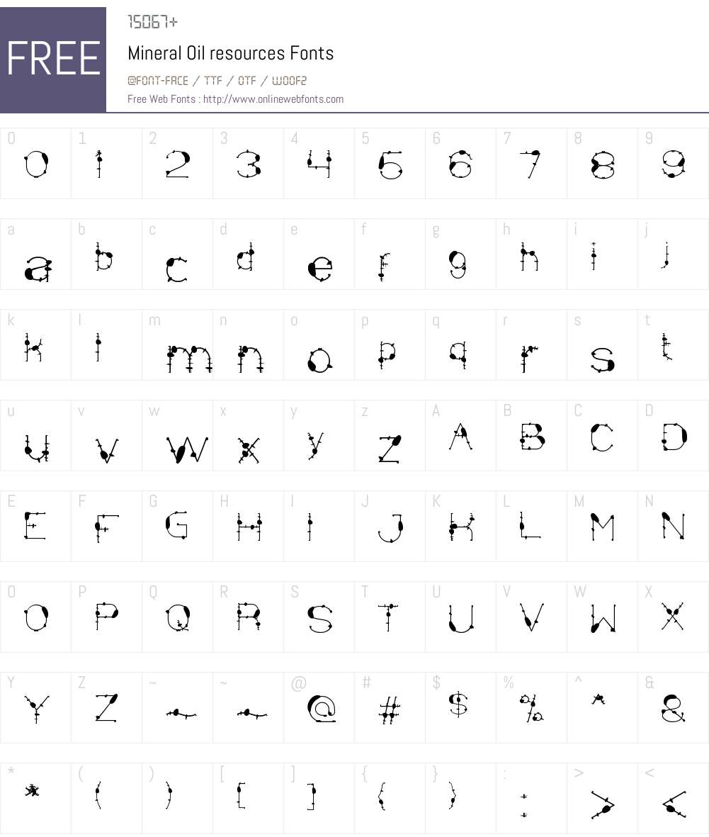 Mineral Oil resources Font Screenshots