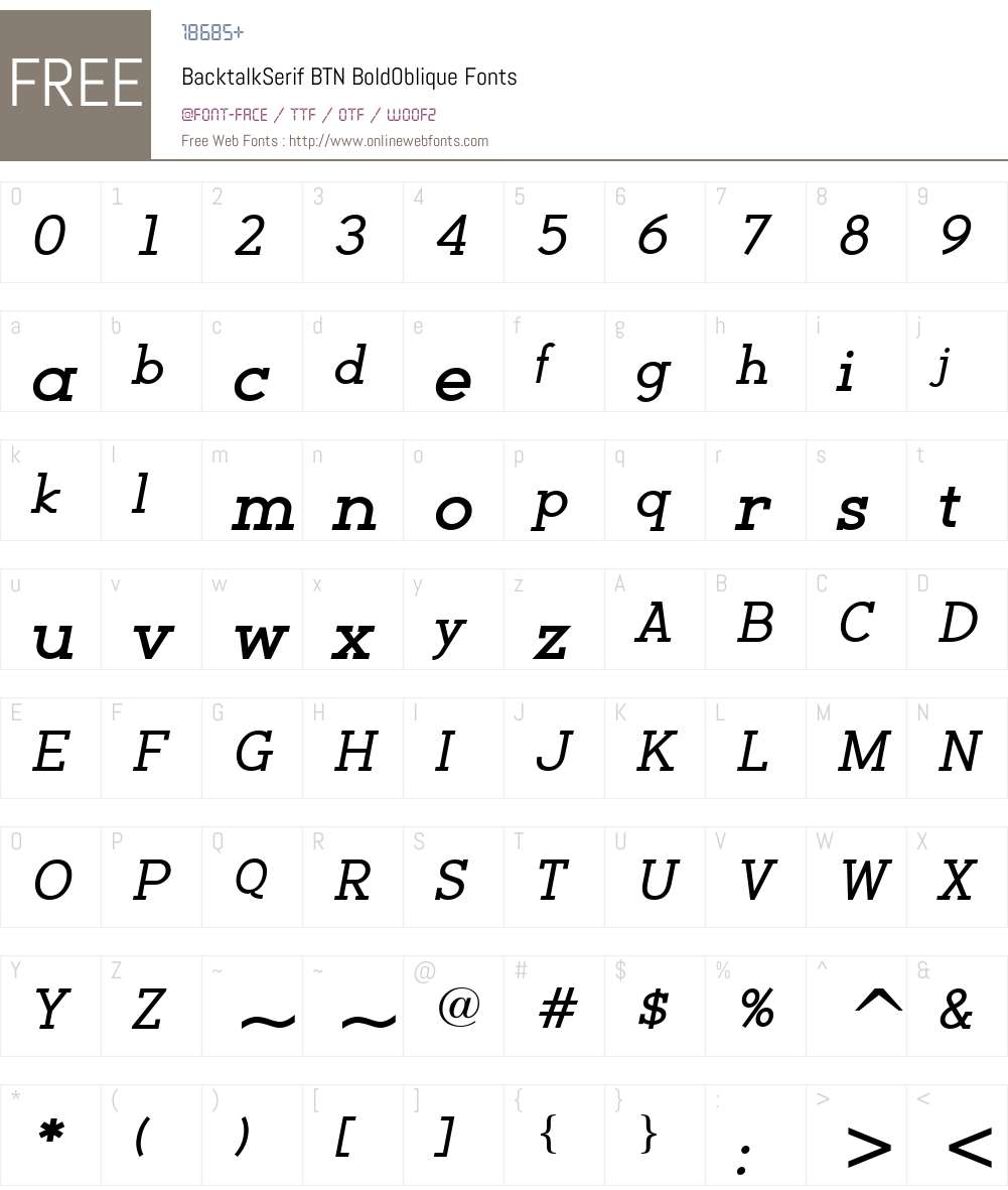 BacktalkSerif BTN Font Screenshots
