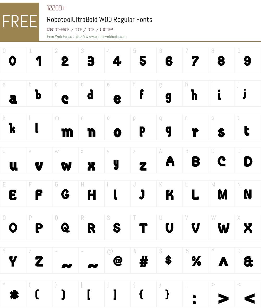 RobotoolUltraBoldW00-Rg Font Screenshots