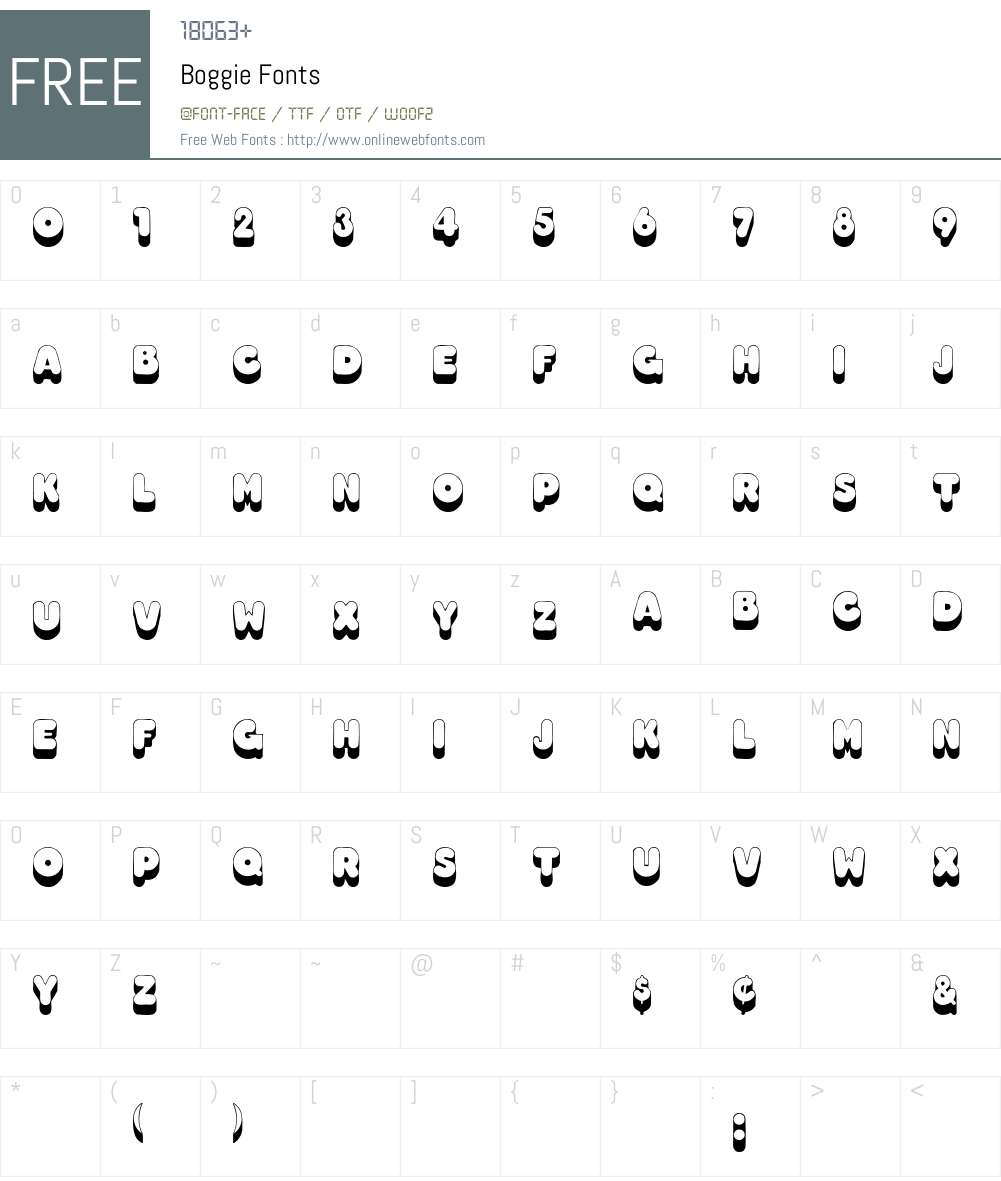 Boggie Font Screenshots