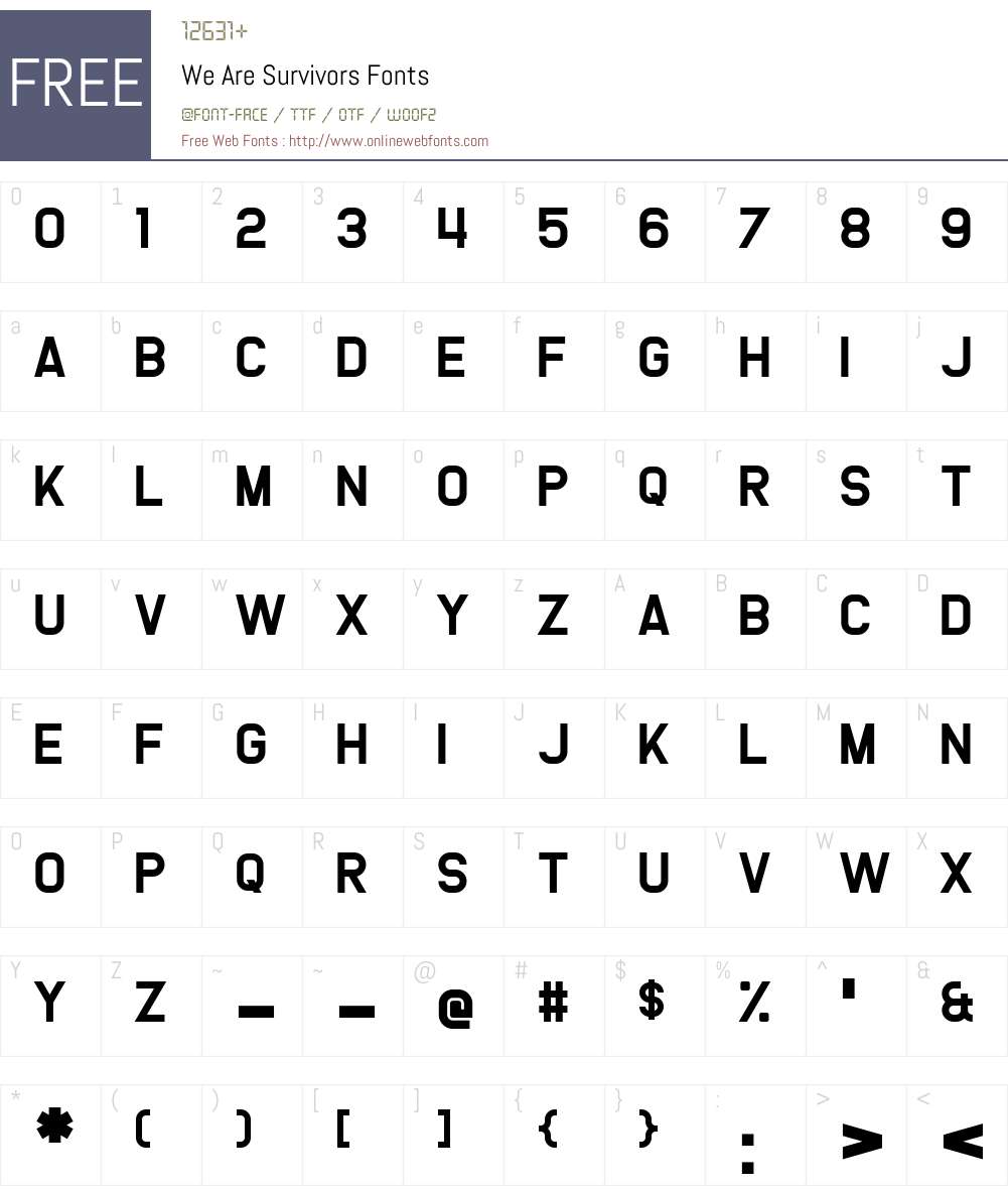 We Are Survivors Font Screenshots