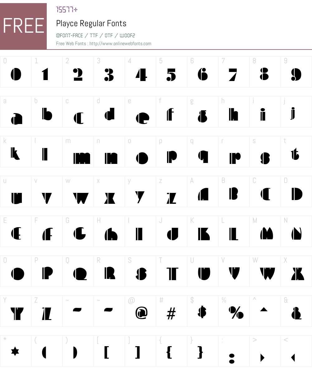 Playce Font Screenshots