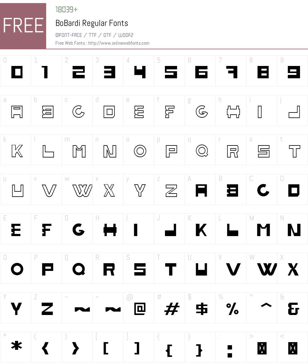 BoBardi Font Screenshots